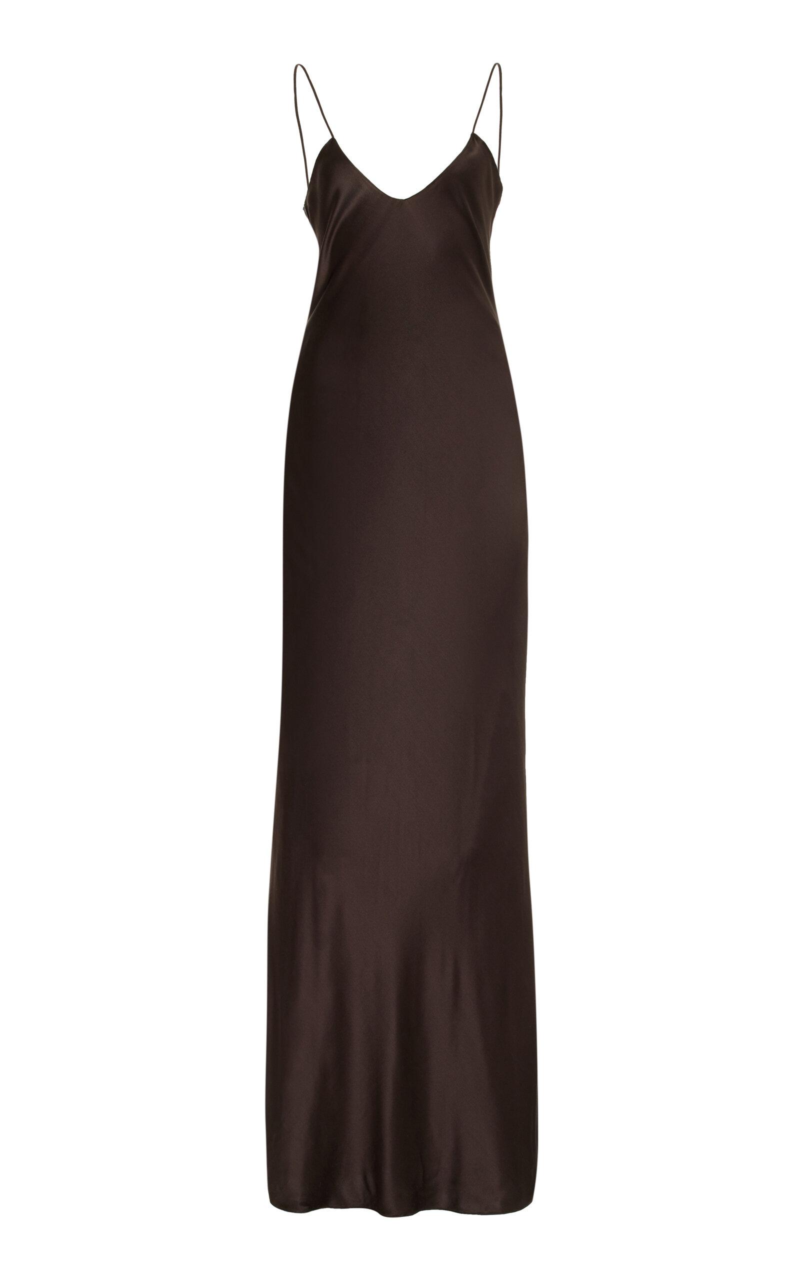 Nili Lotan Cami Bias-cut Silk Gown in Brown | Lyst