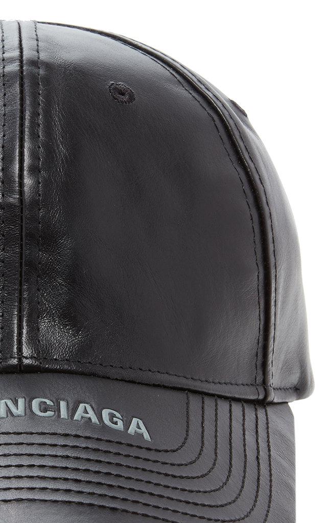 Balenciaga Leather Baseball Cap in 