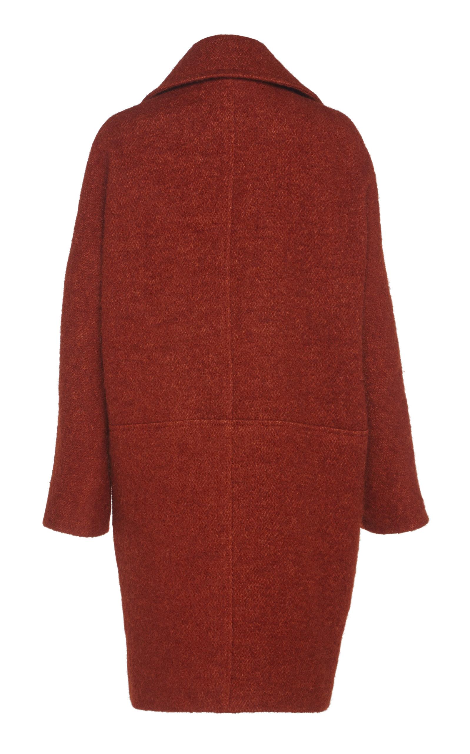 Martin Grant Double-breasted Tweed Coat in Orange - Lyst