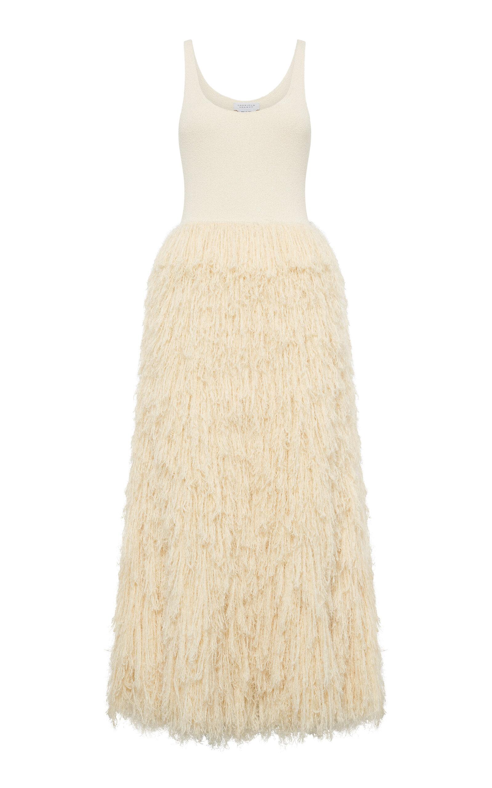 gabriela hearst gold dress Women's Gold Linen Maxi Dress