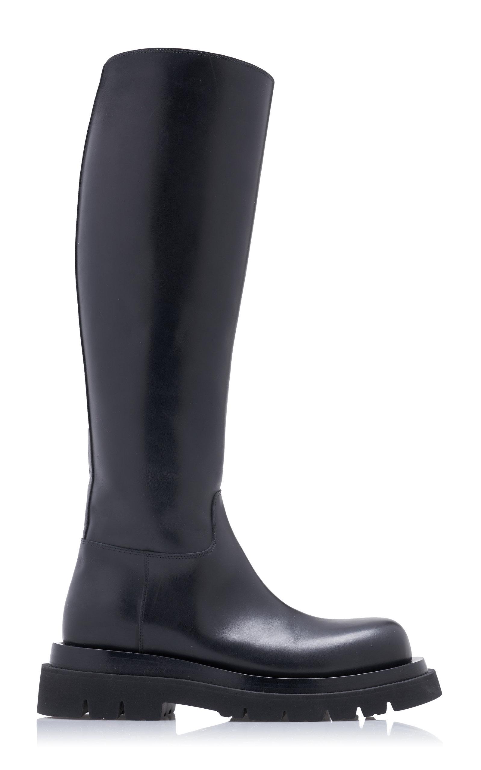 Bottega Lugsole Leather Knee Boots in Blue Lyst