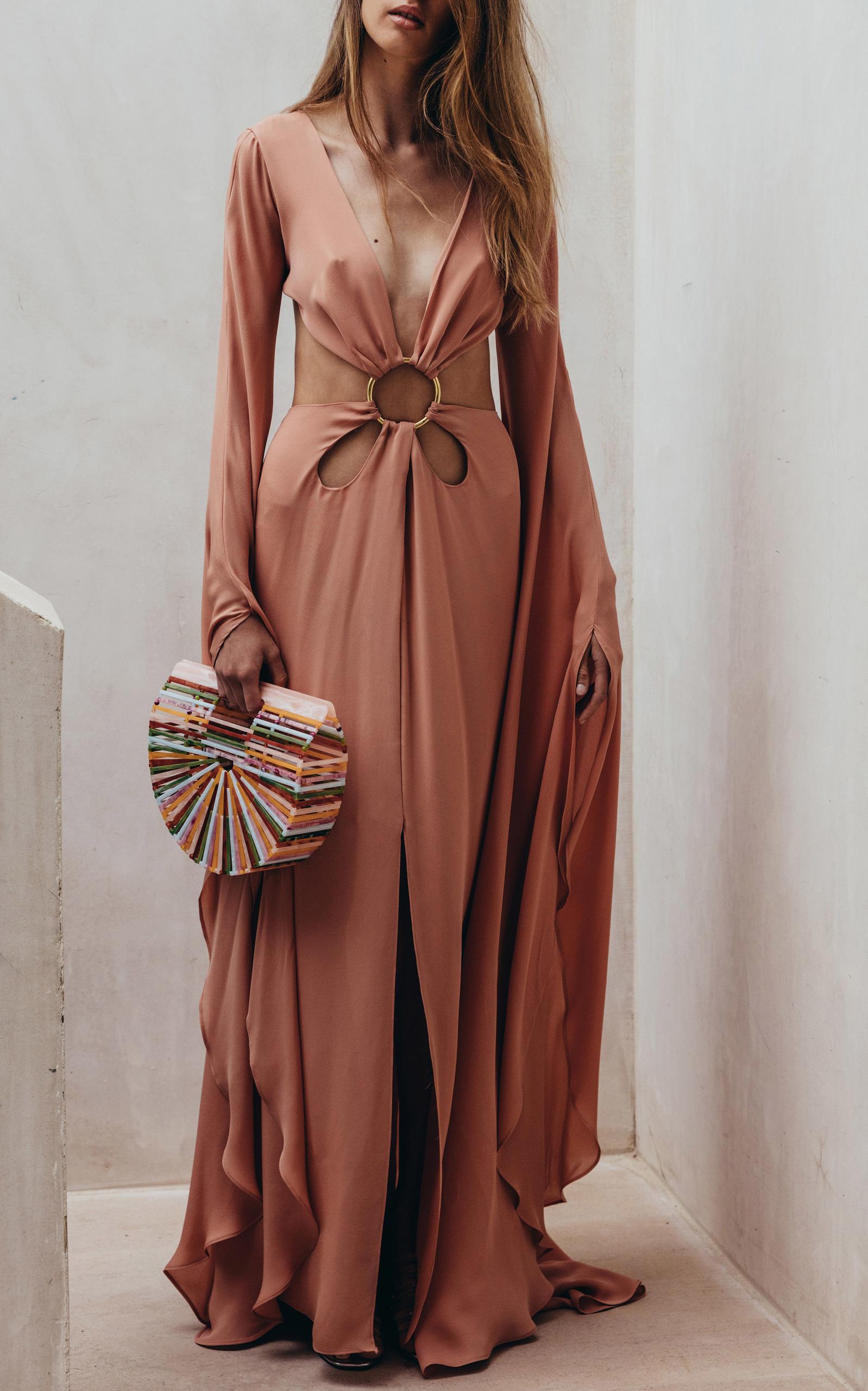 Cult Gaia Jasmin Cutout Gown in Brown | Lyst