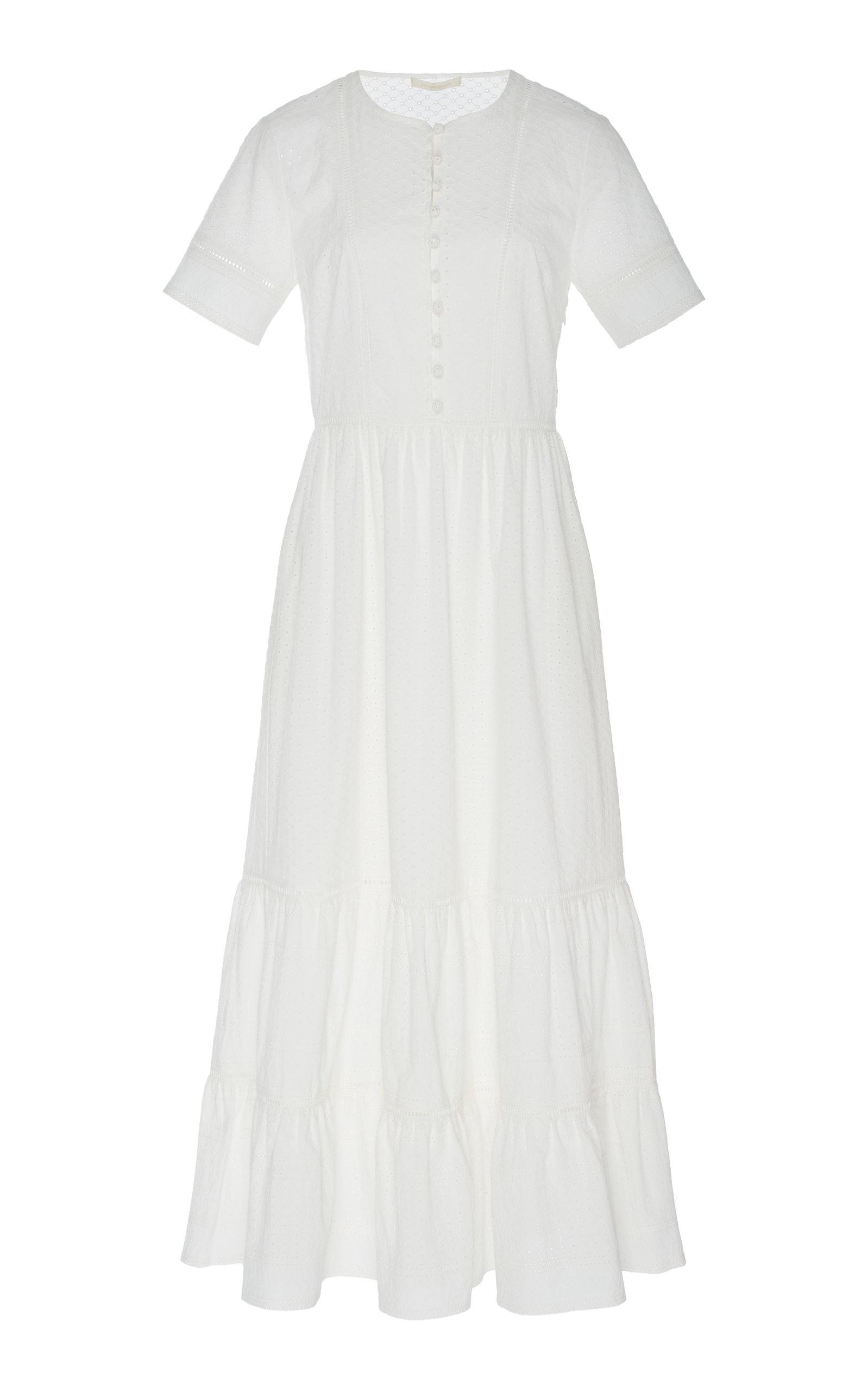 Jonathan Simkhai Eyelet Cotton Maxi Dress in White - Lyst