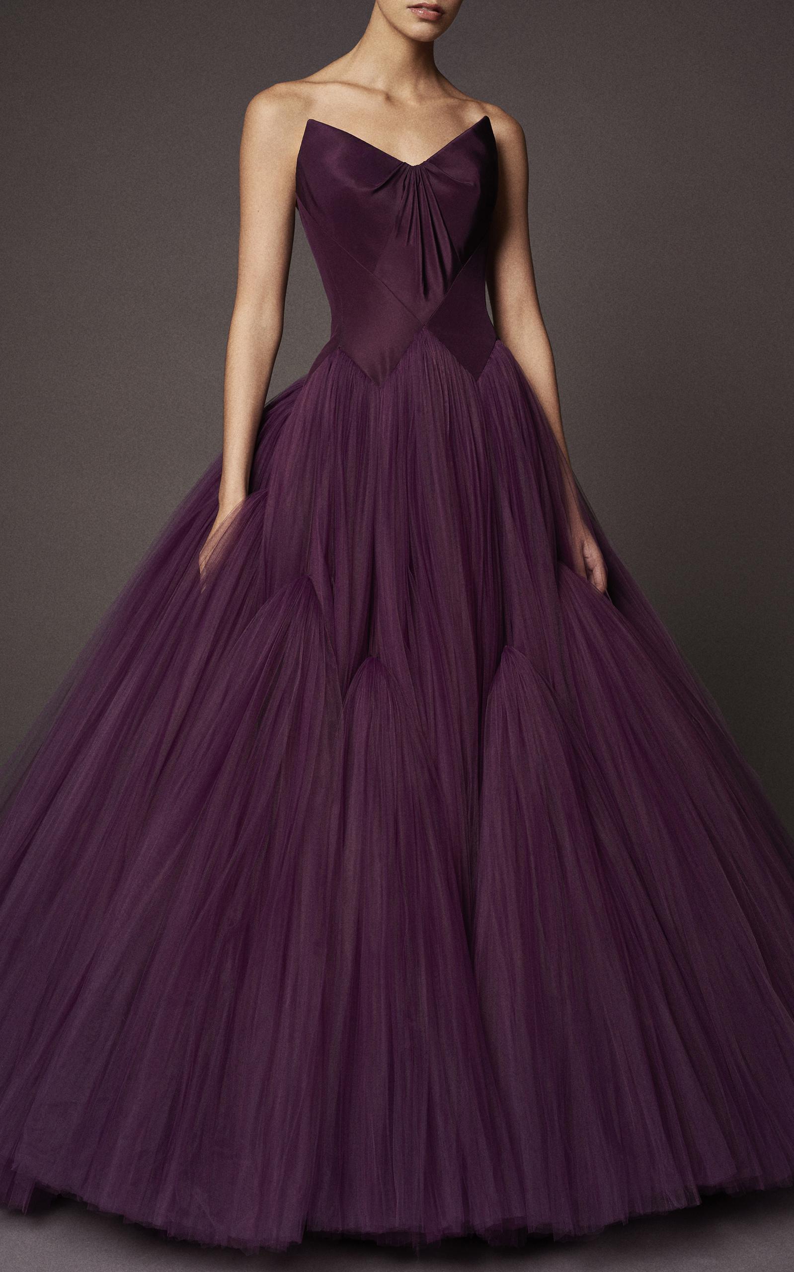 Zac Posen Layered Silk Tulle Ball Gown in Purple - Lyst