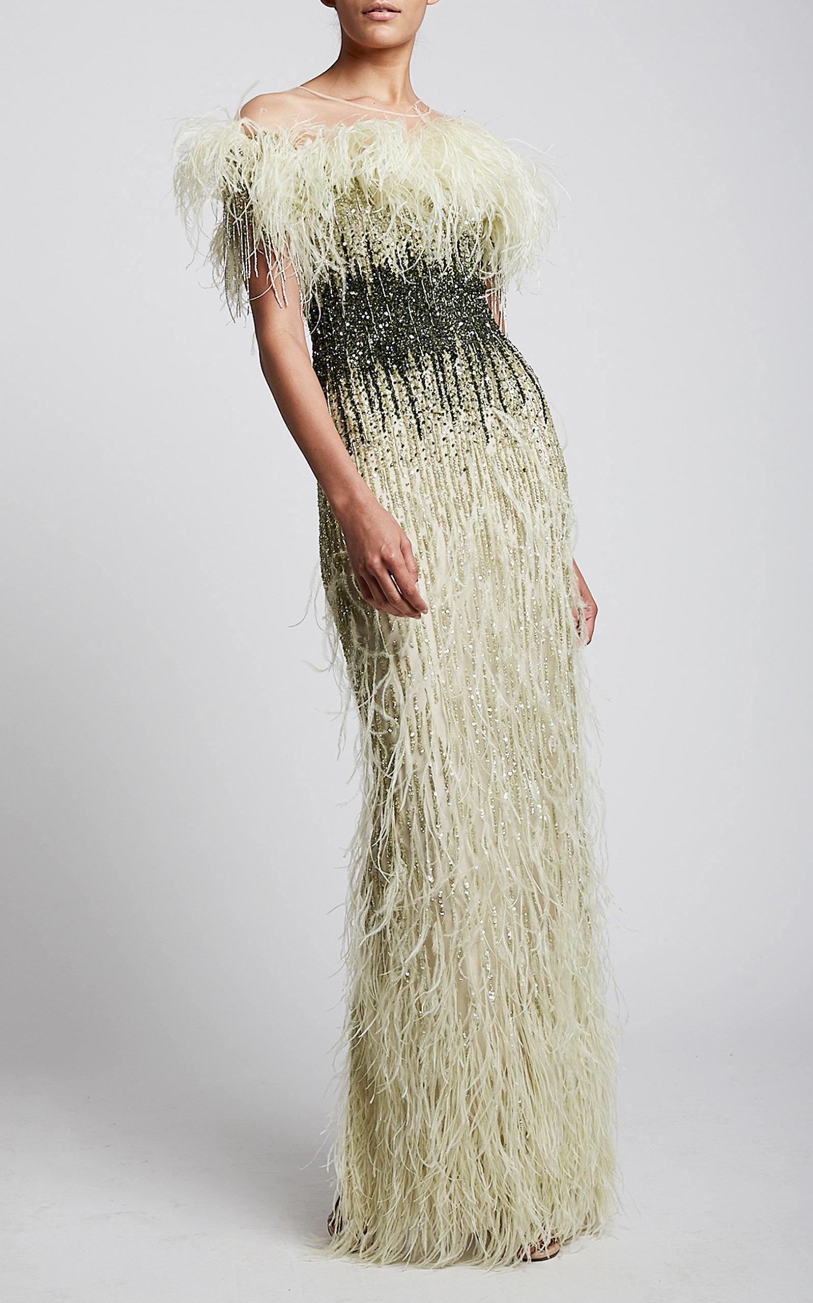 ostrich feather gown