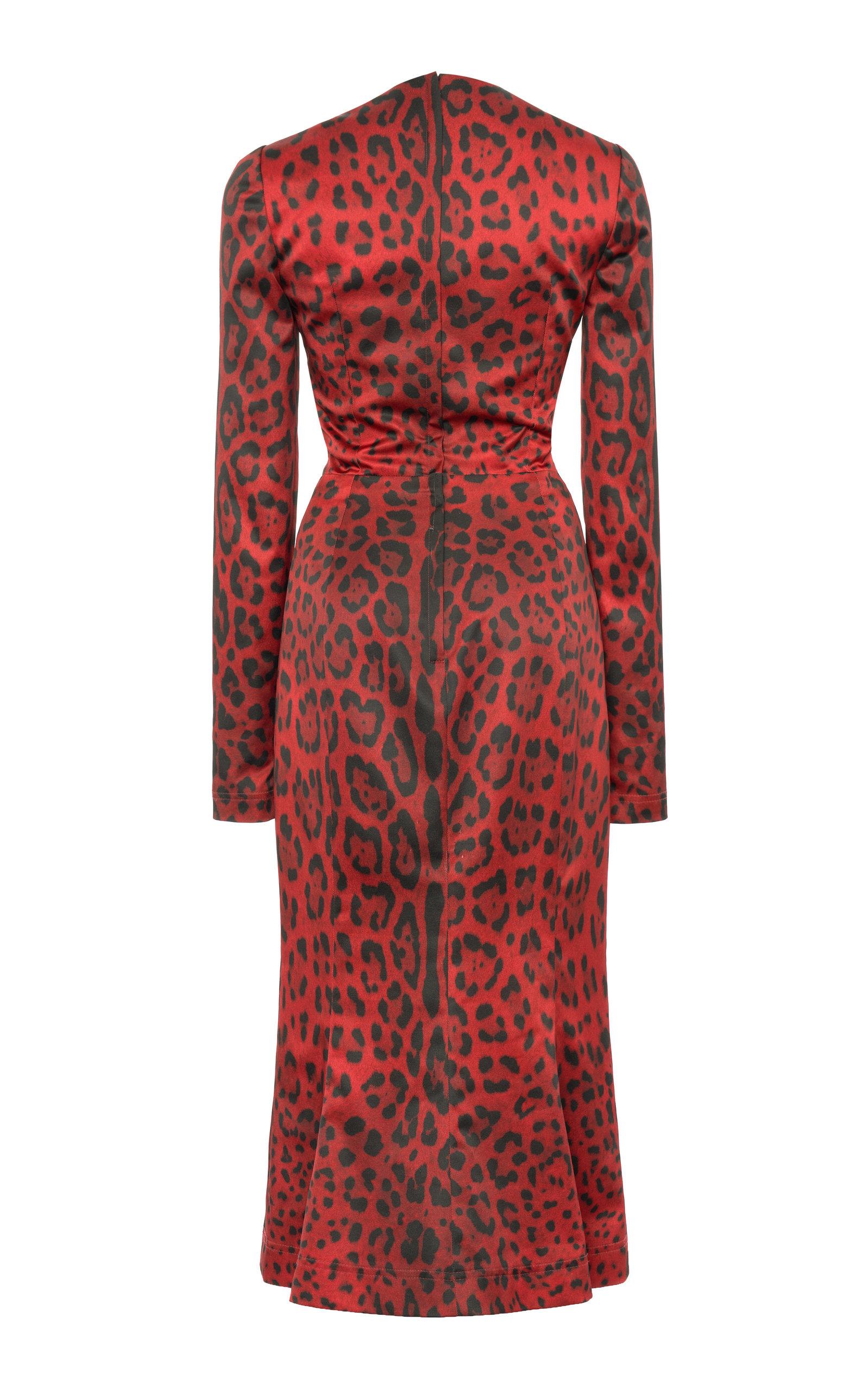 Very red leopard print clearance dress