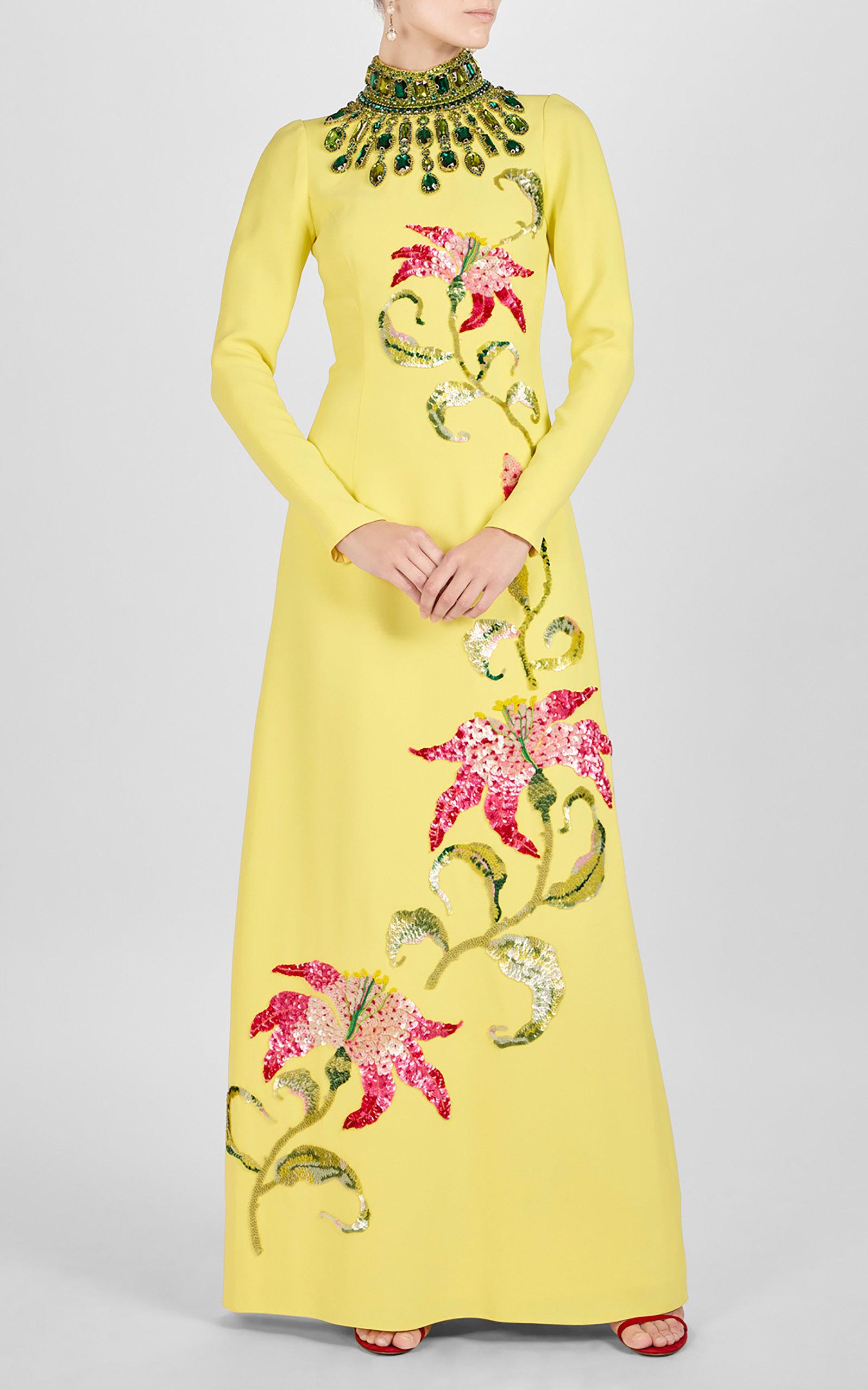 Yellow embellished store maxi dress
