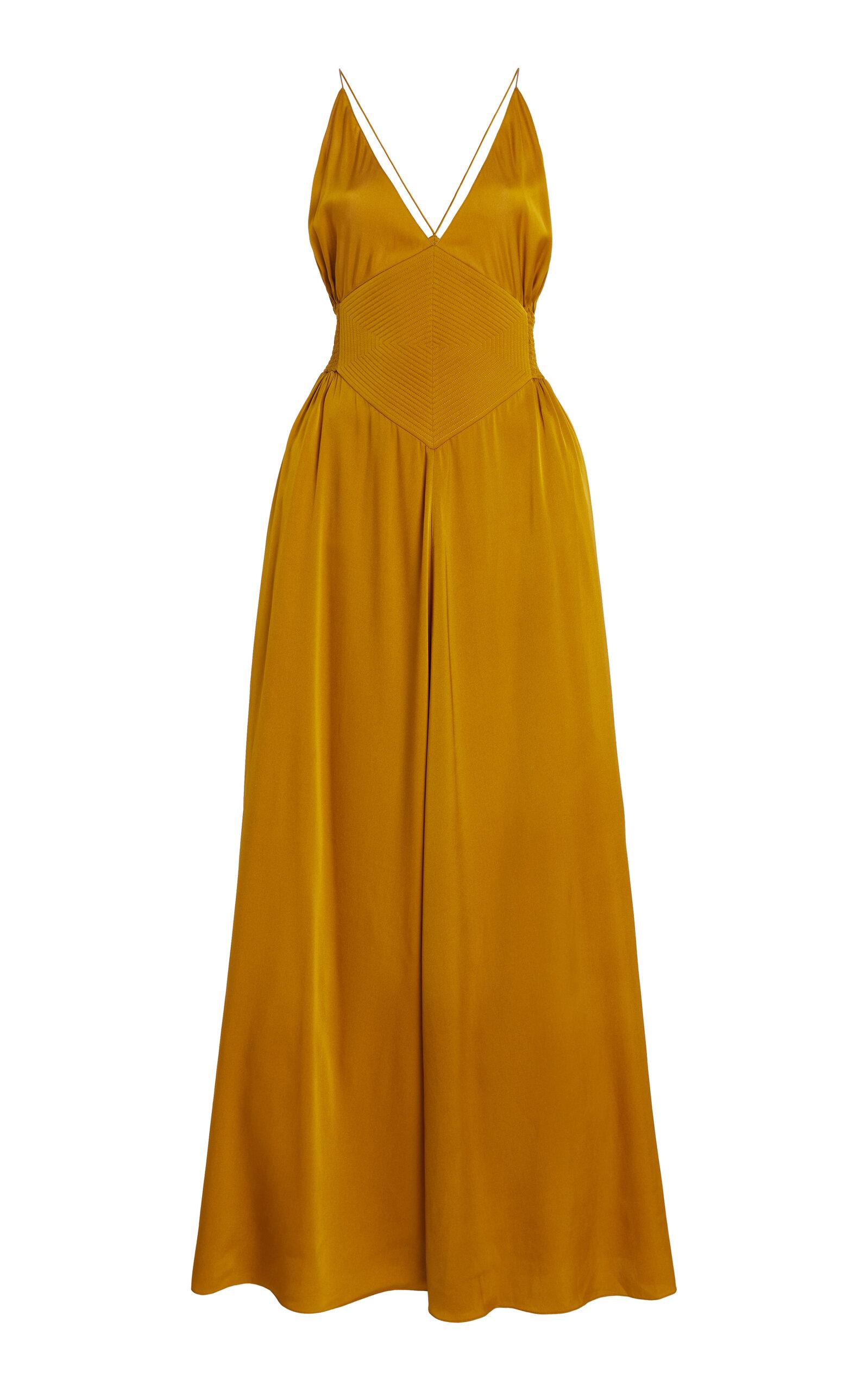 chinese dress ladies Sariyah Charmeuse Maxi Dress Blue / XL