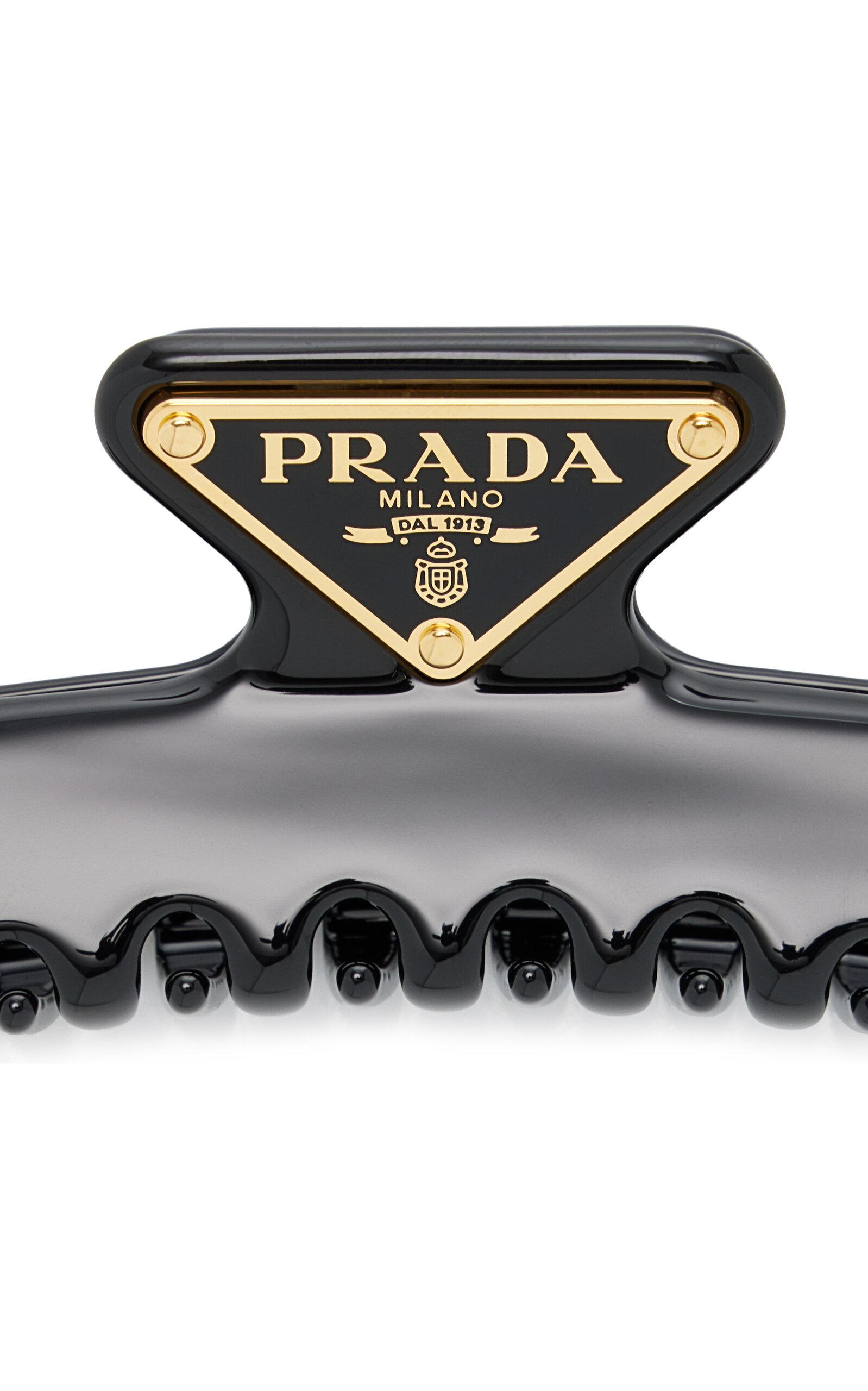 Prada Metal Hair Clip in Black | Lyst