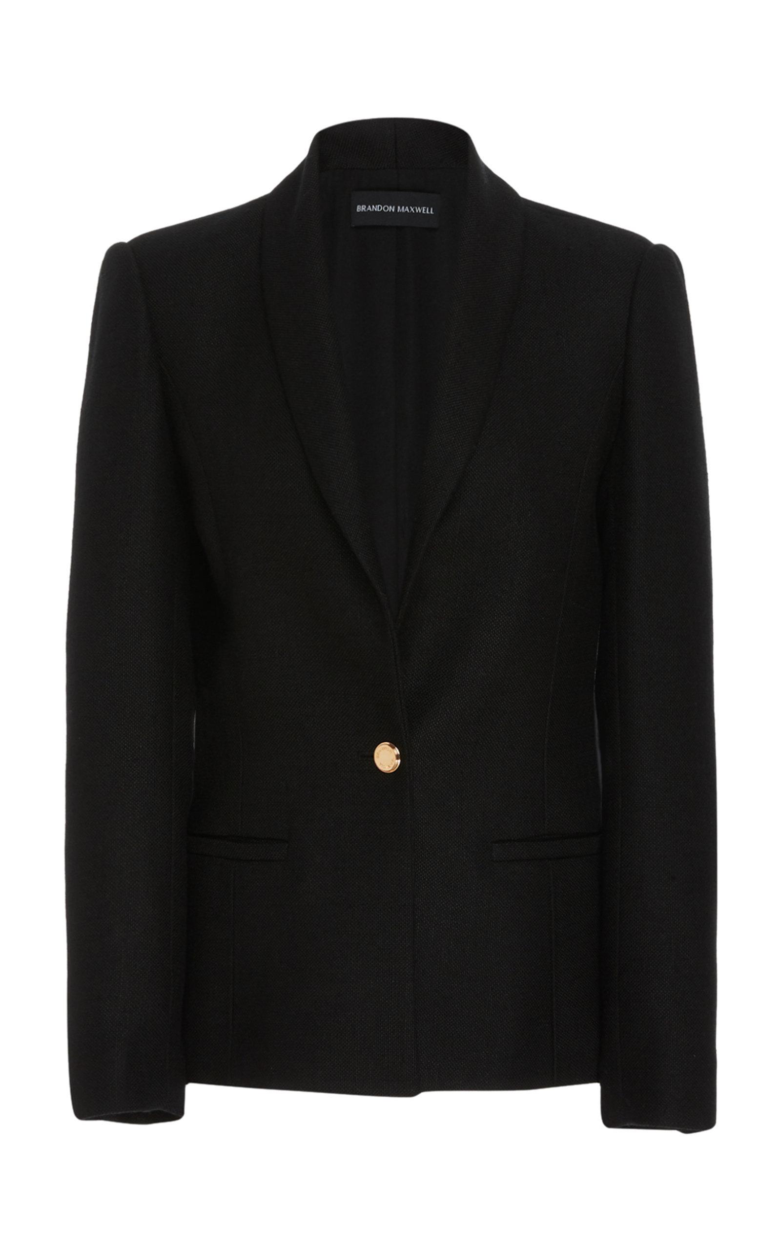 Brandon Maxwell Button-detailed Twill Blazer Jacket in Black - Lyst