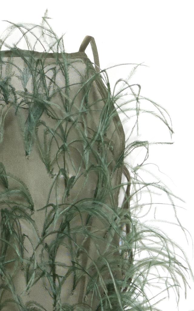 cult gaia green feather dress Cult Gaia - Shannon Dress main image 1