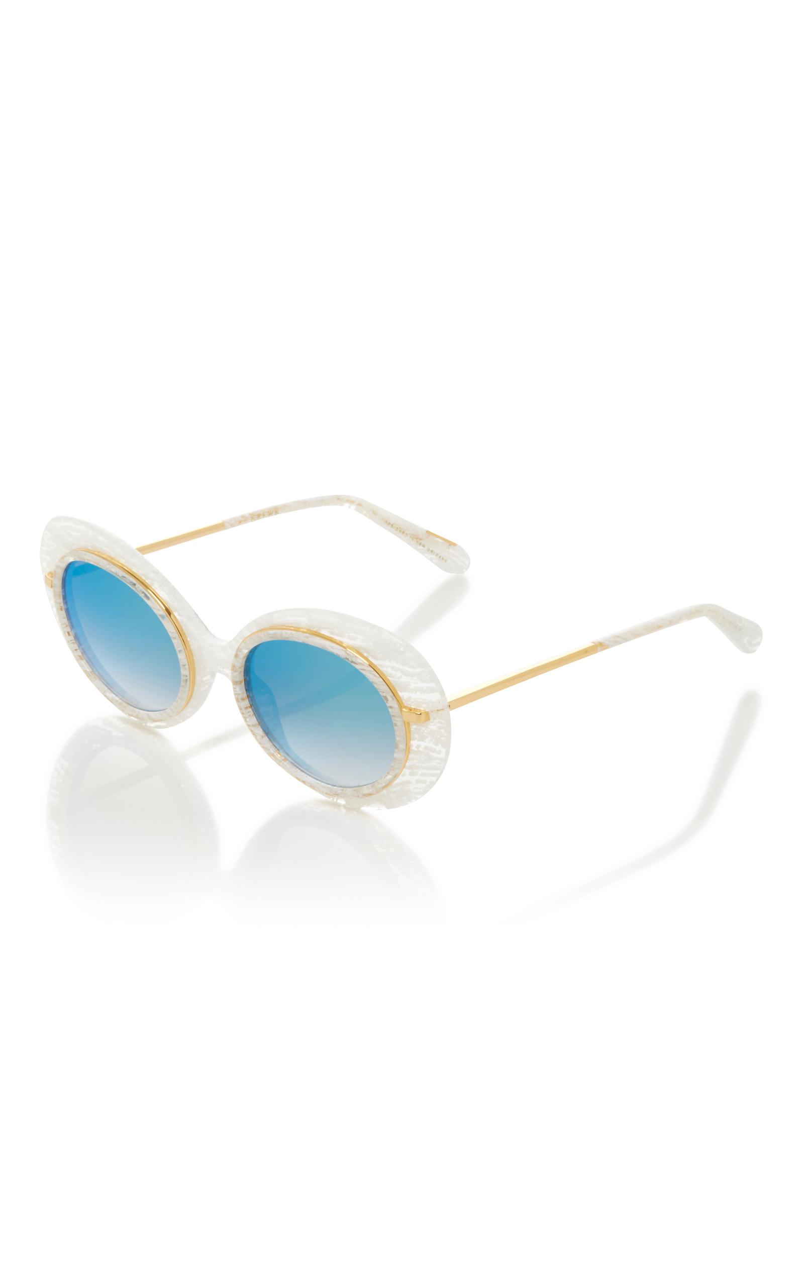 Krewe Iris White Linen Sunglasses Lyst