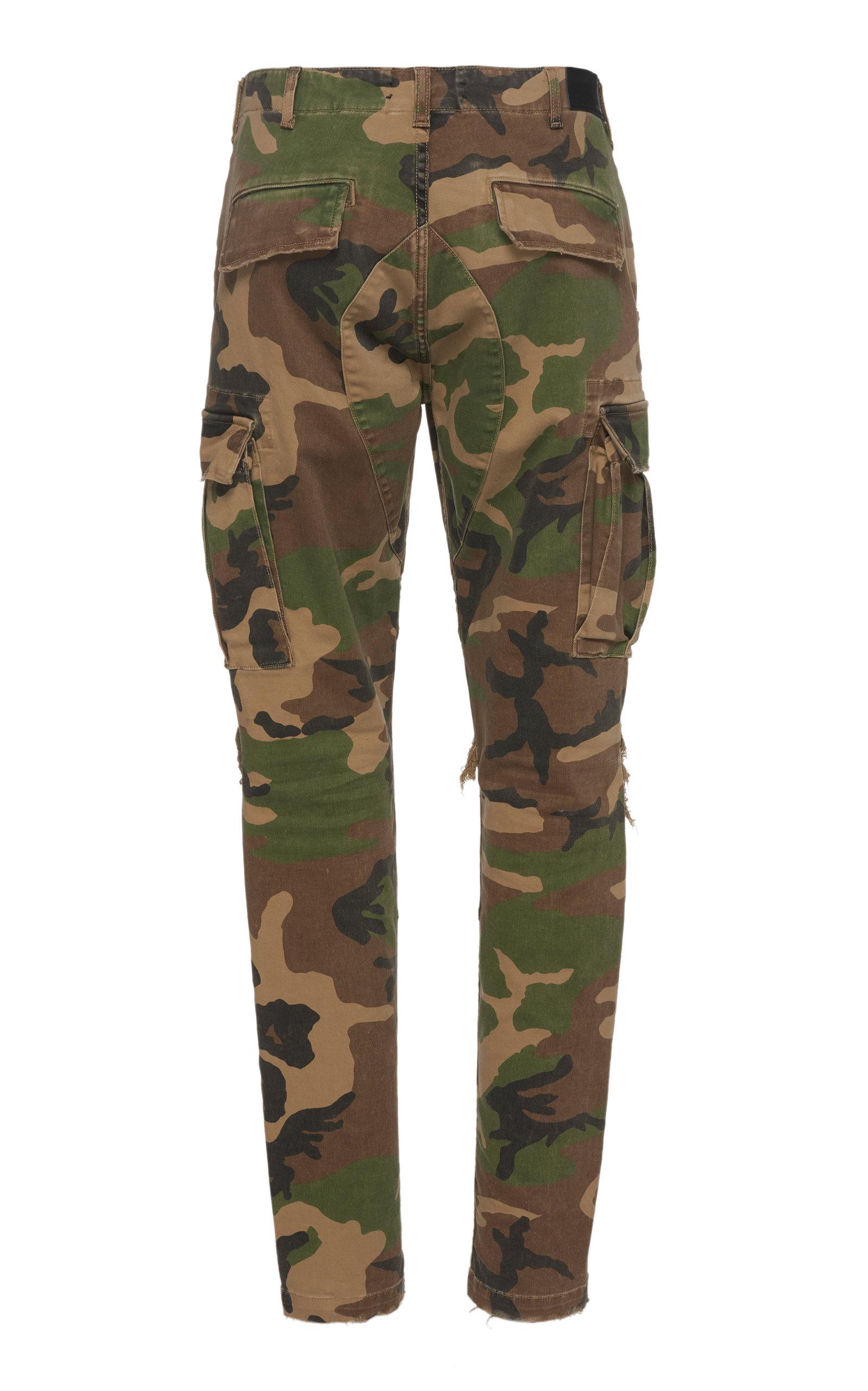 Amiri Cotton Camouflage Print Cargo Trousers in Green for Men - Lyst