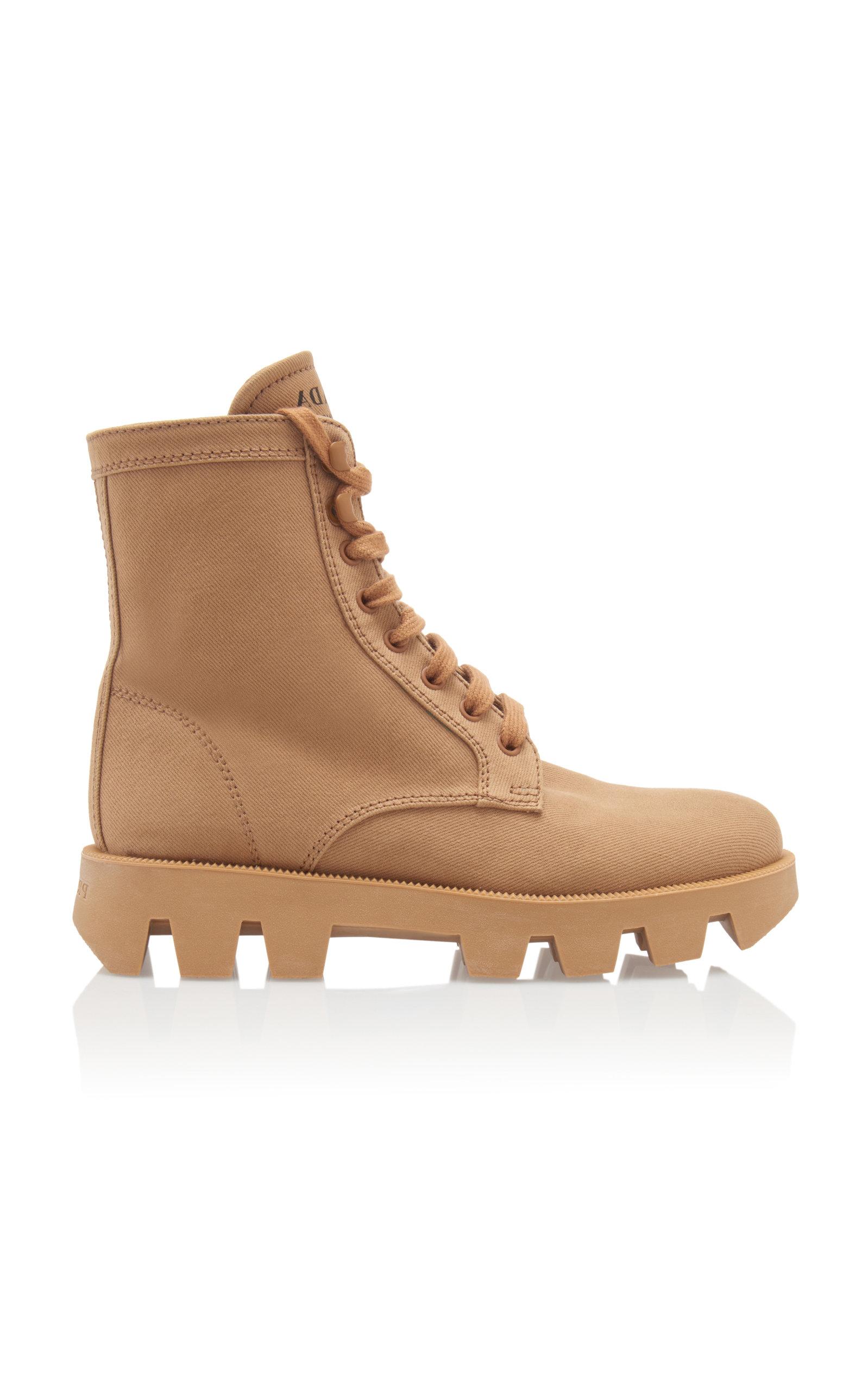 prada canvas combat boots
