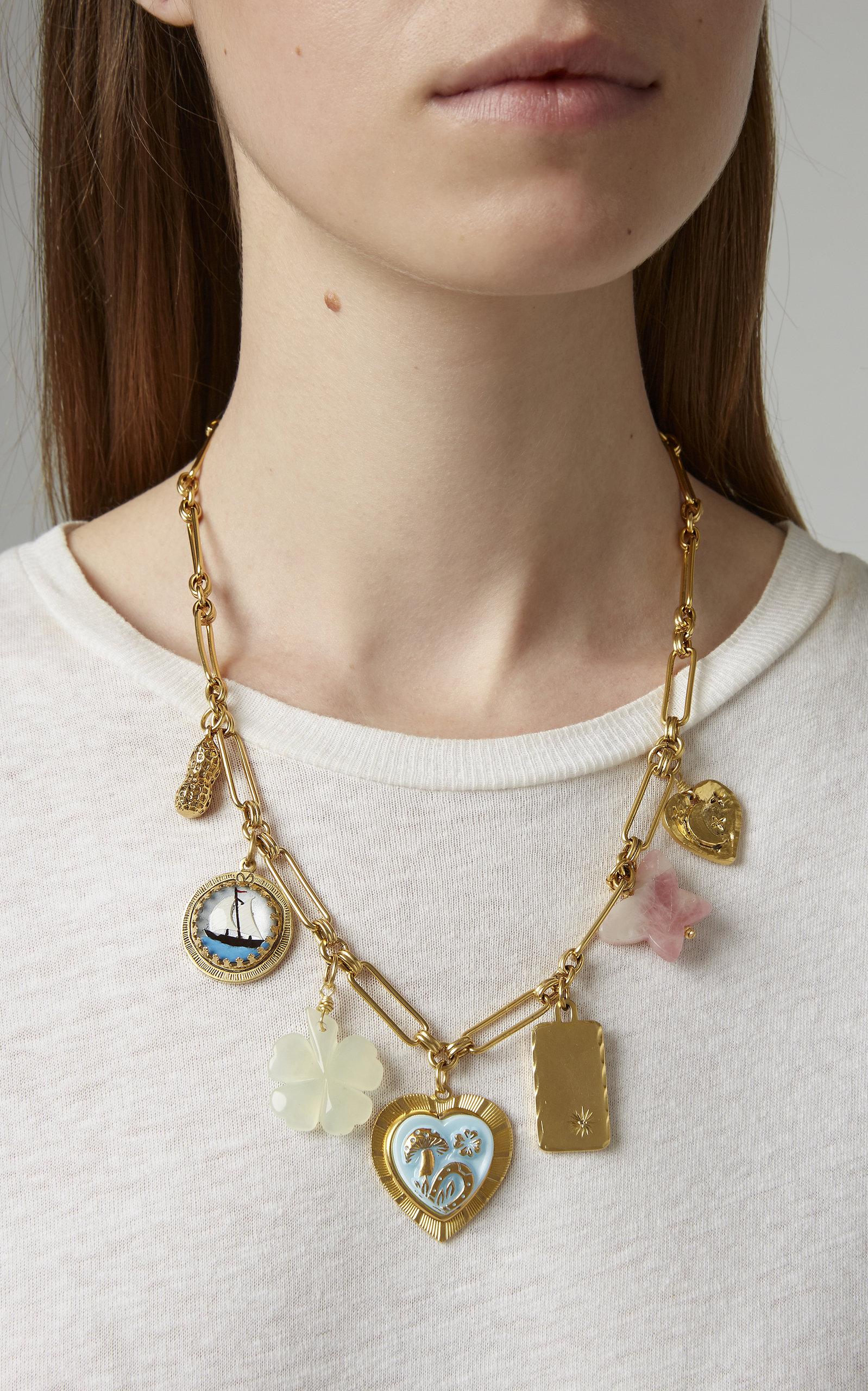 Brinker & Eliza Mischief Managed 24k Goldplated Charm Necklace in