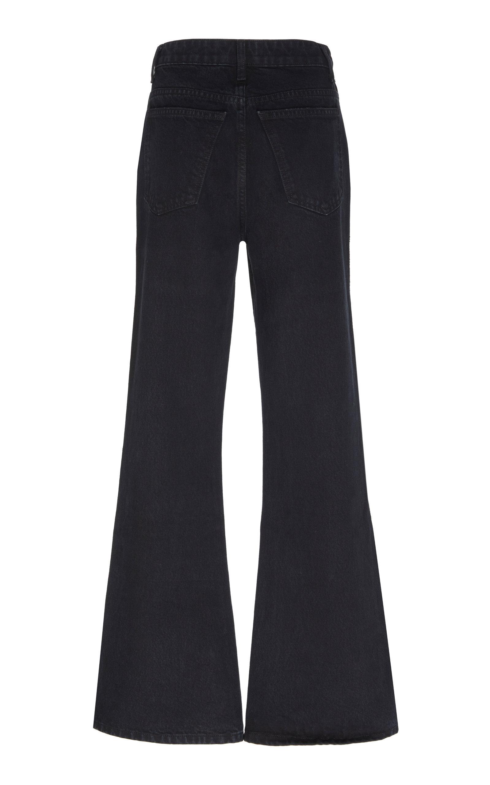 Khaite Denim Gabbie Rigid High-rise Flared Jeans in Black - Lyst