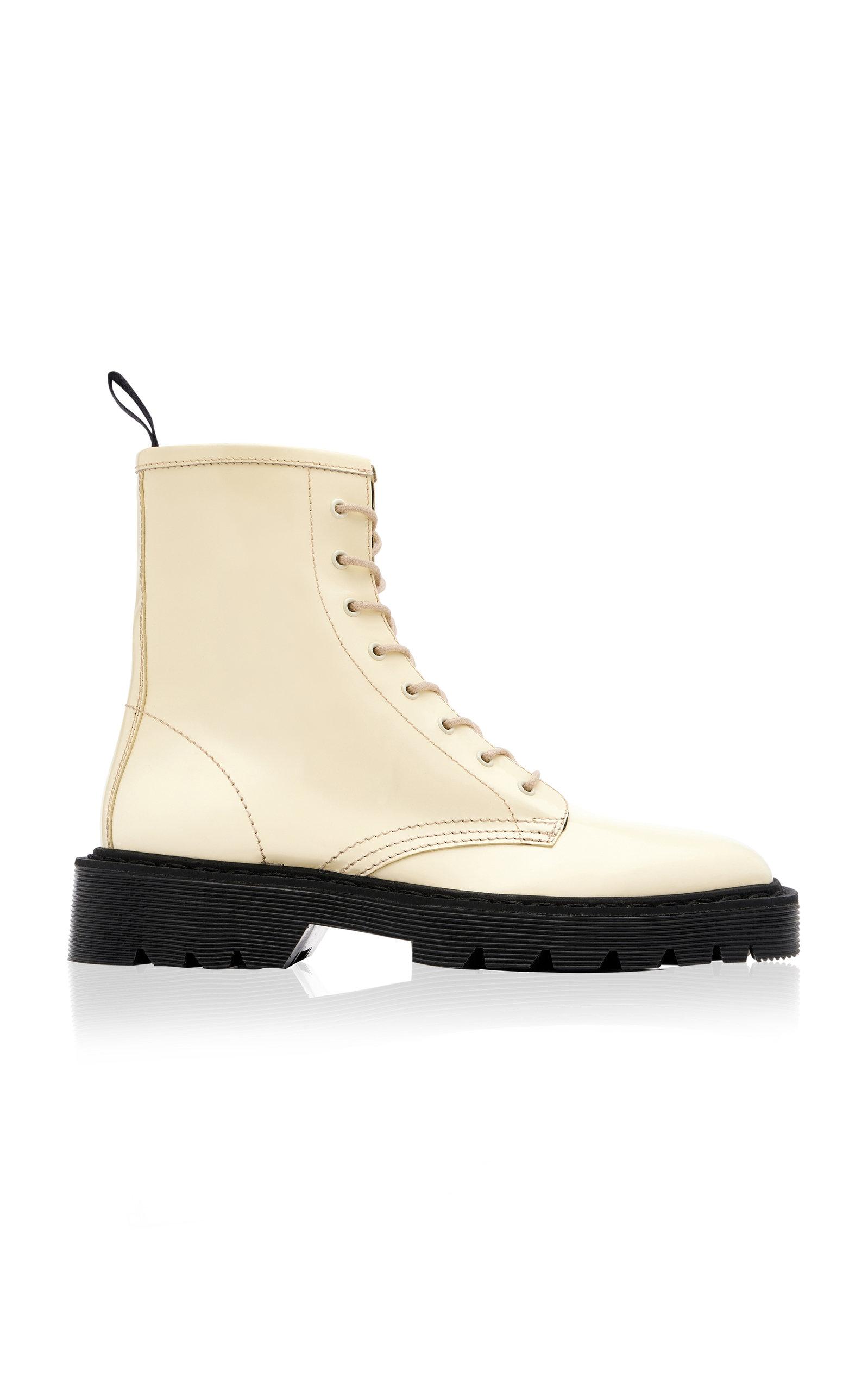 The Row Ranger Lace-up Leather Boots in White | Lyst