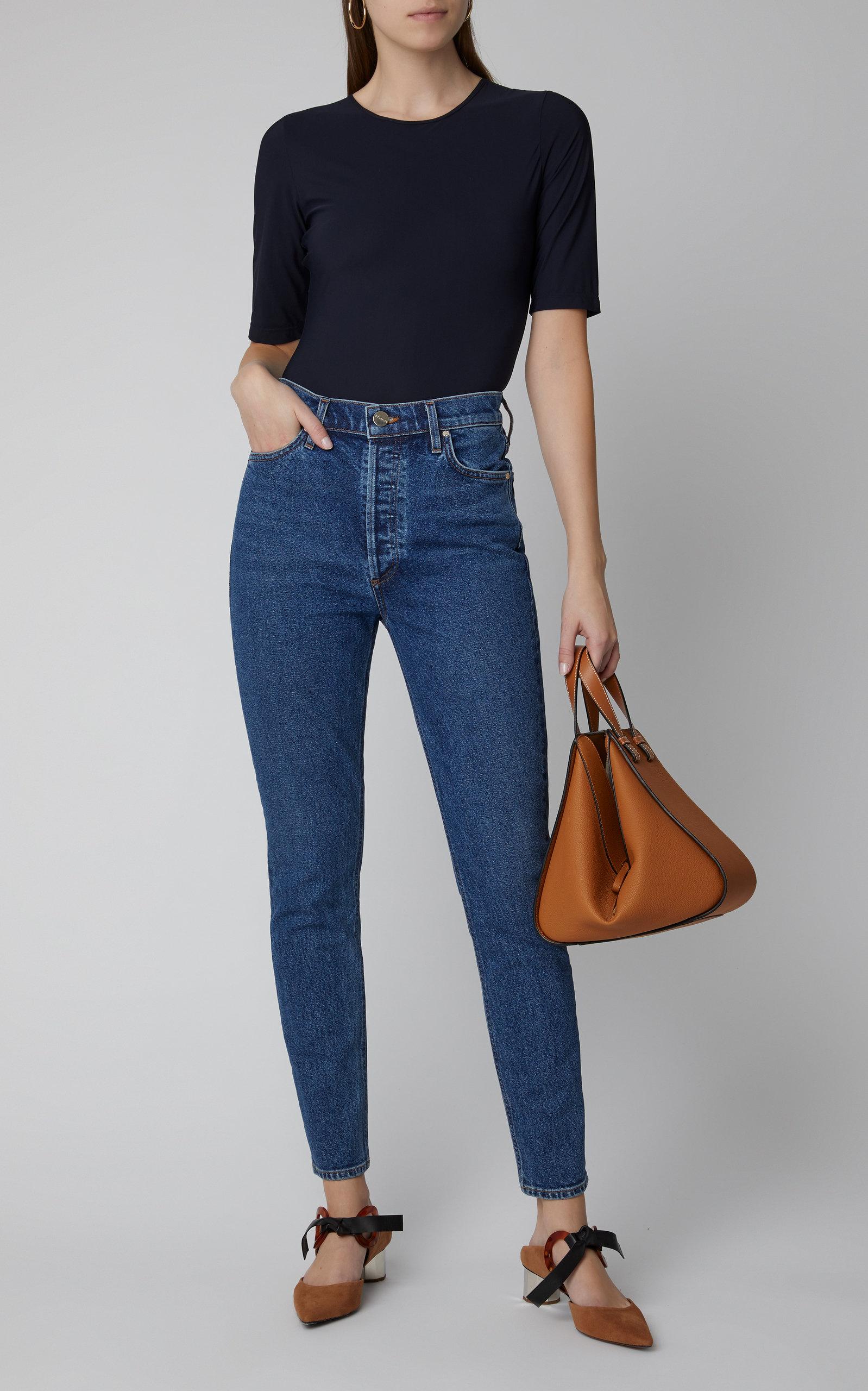 Goldsign High-rise Slim-leg Jeans in Blue - Lyst