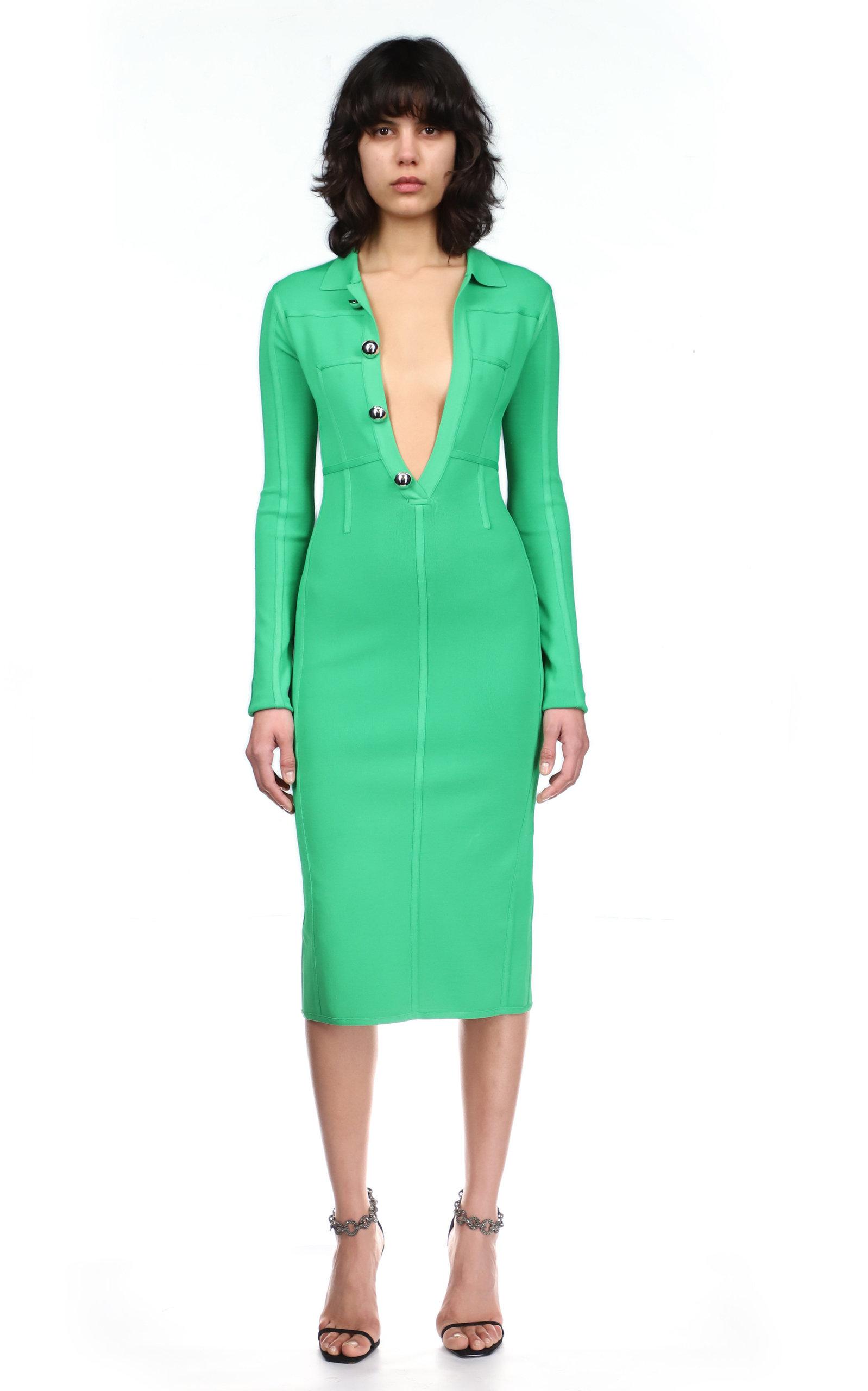 David Koma Polo Knit Pencil Dress in 