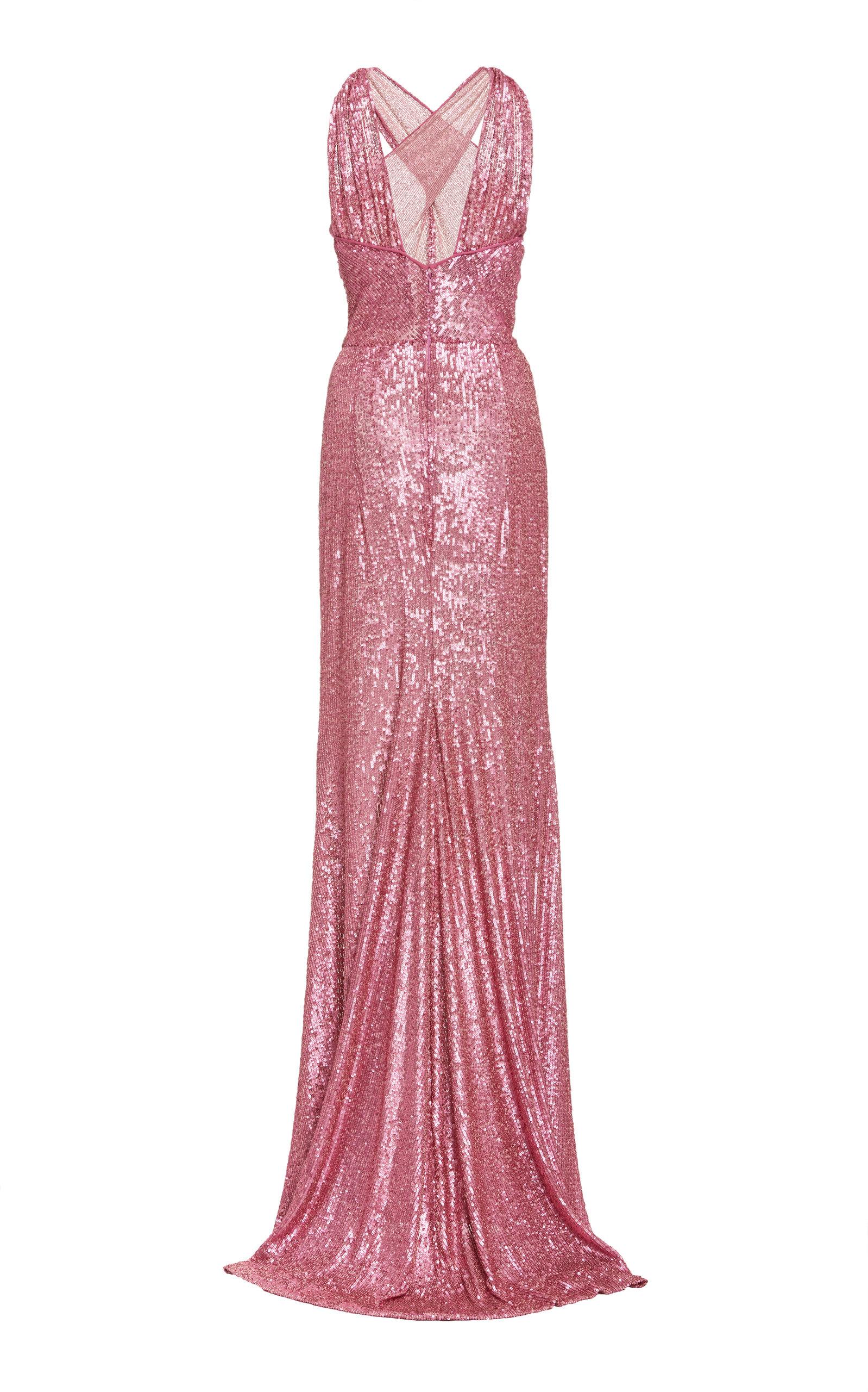 Criss-cross Sequin Gown in Pink ...