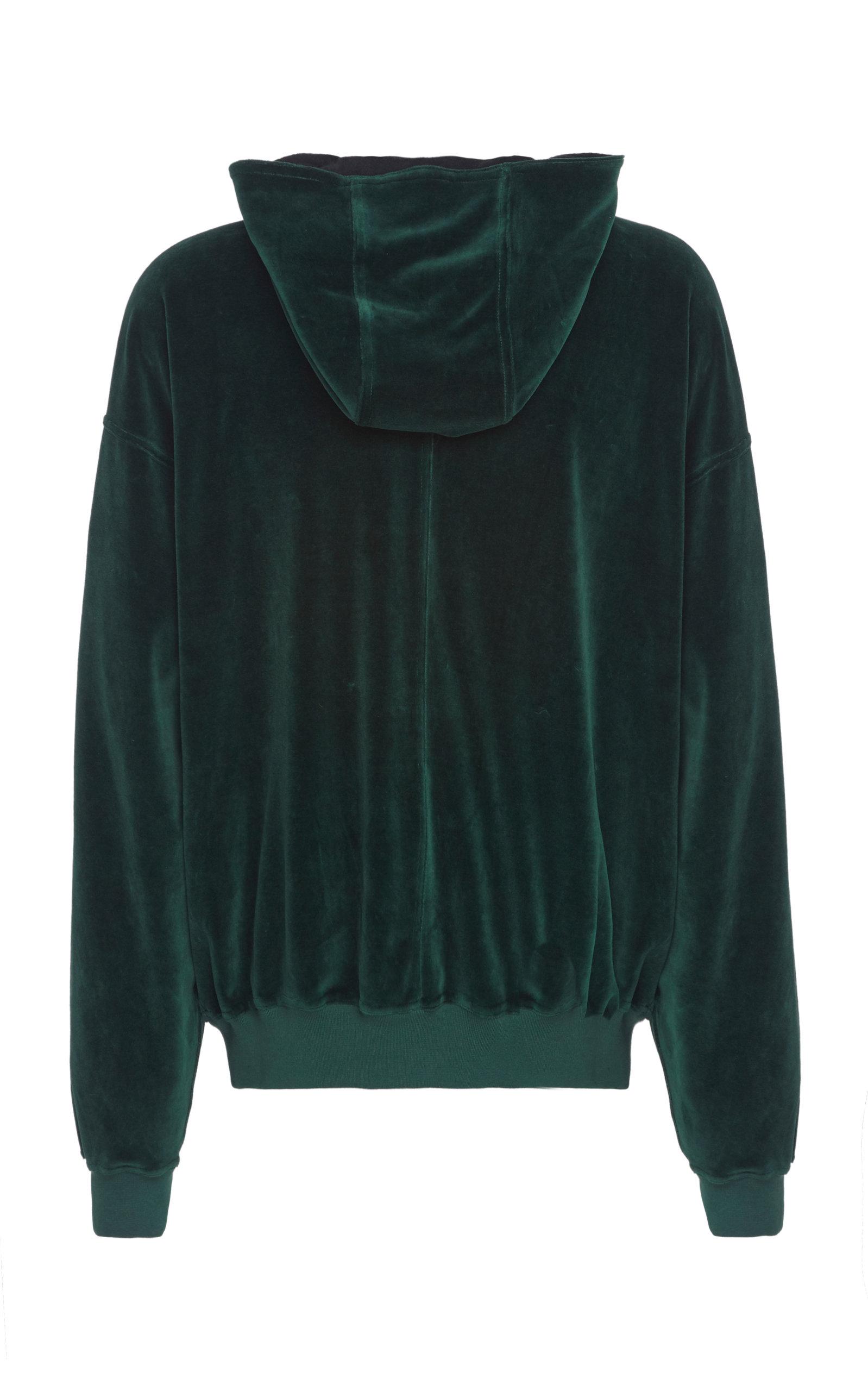 green velvet sweatshirt