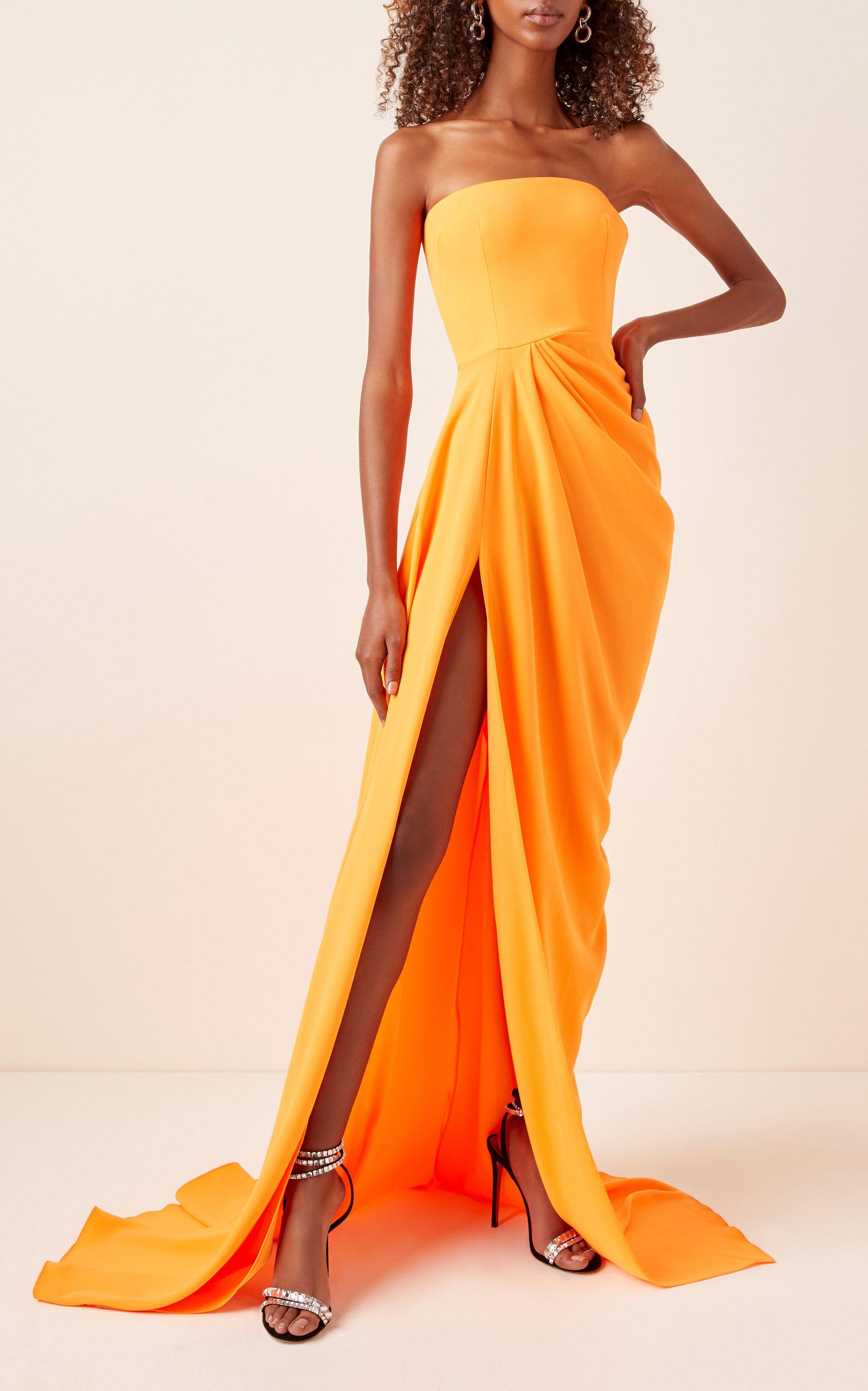 Alex Perry Reed Draped Crepe Gown in ...