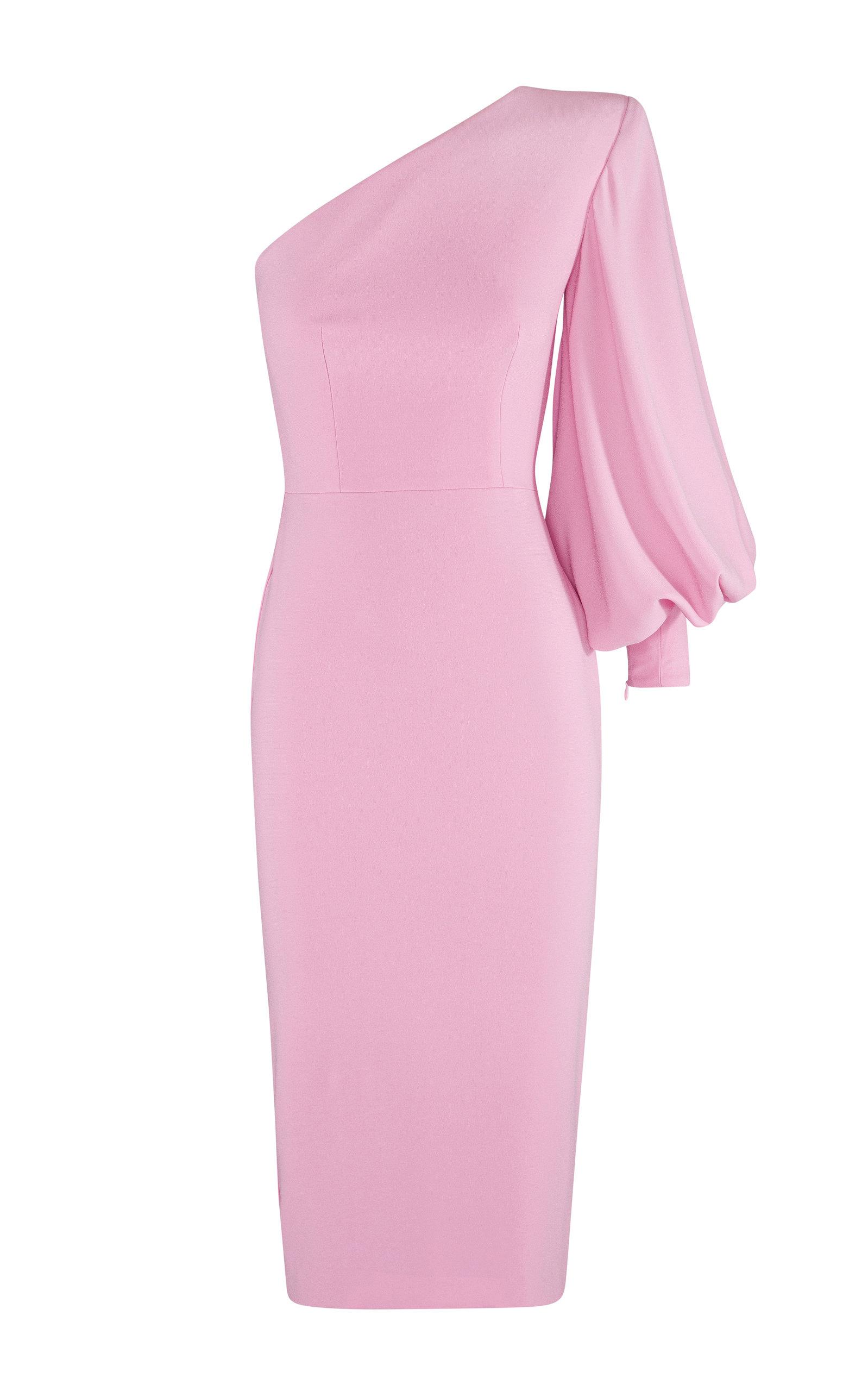 Alex Perry Warner One-shoulder Crepe Midi Dress in Pink | Lyst