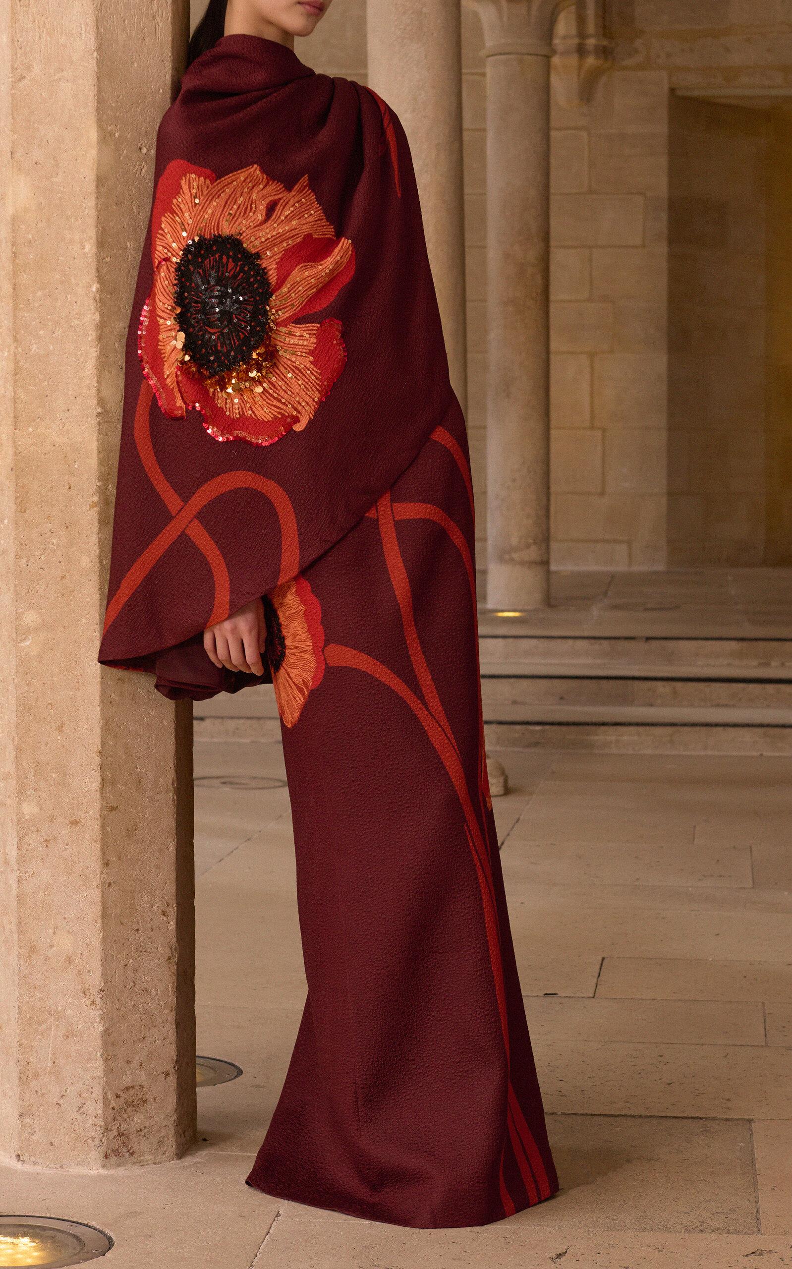 plentiful qualities embellished wool-silk maxi dress Plentiful Qualities Embellished Wool & Silk Dress (Women)