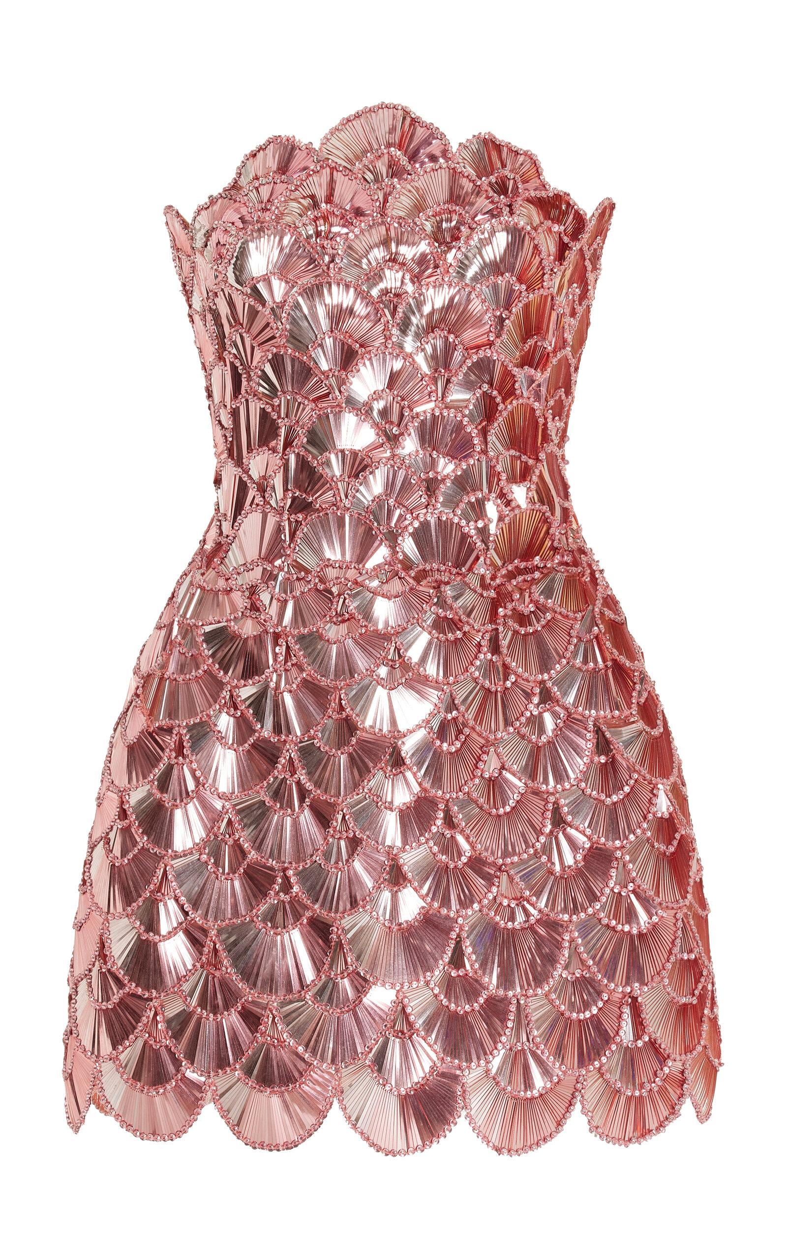 Oscar de la Renta Scalloped Sequin Mini Dress in Red | Lyst Oscar de la Renta Scalloped Sequin Mini Dress in Red | Lyst