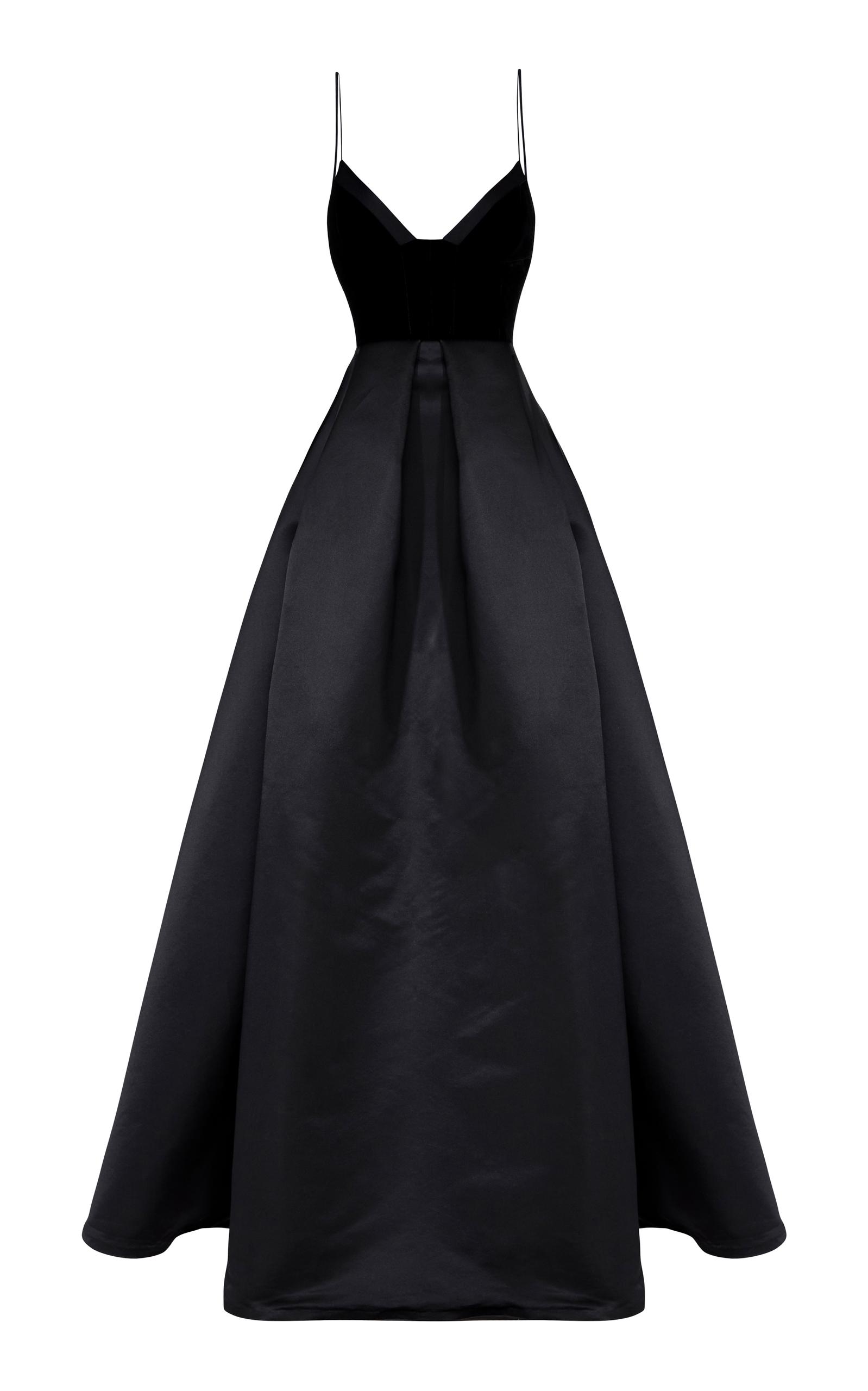 Alex Perry Raine Silk And Velvet Gown In Black | Lyst