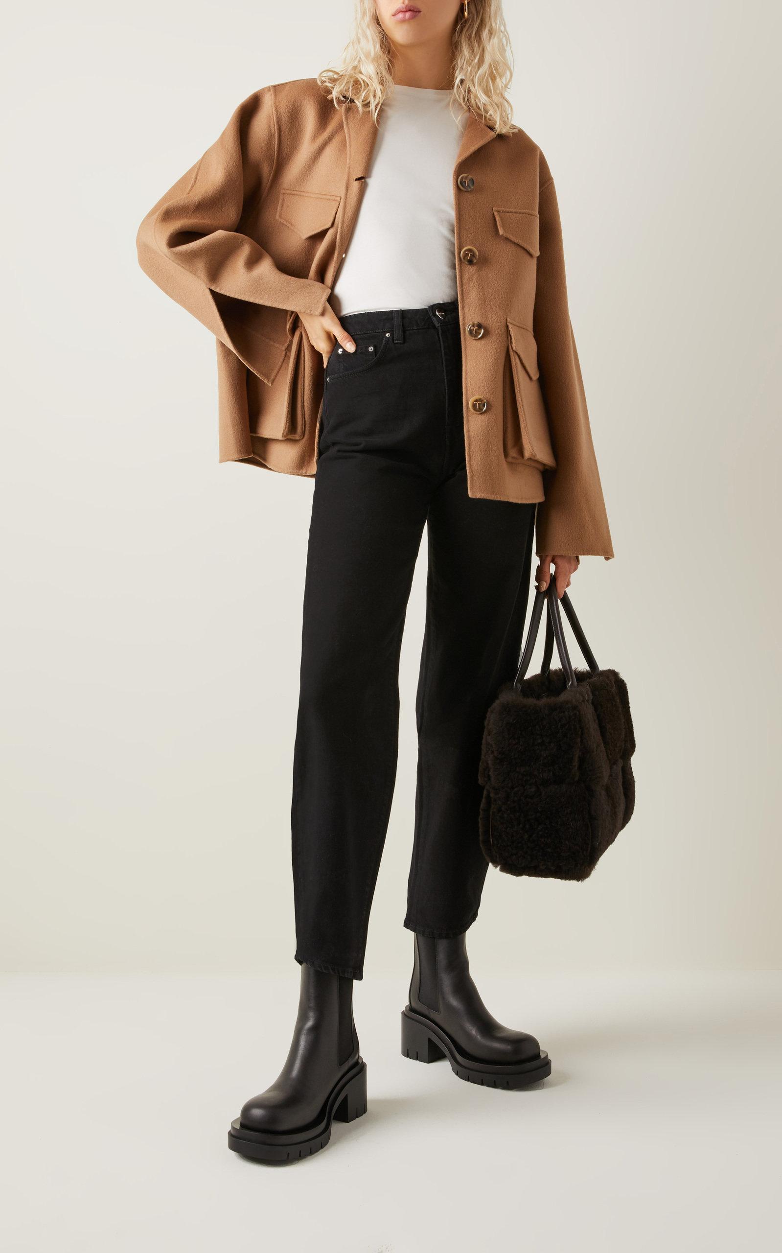 Totême Army Oversized Wool Field Jacket in Brown | Lyst