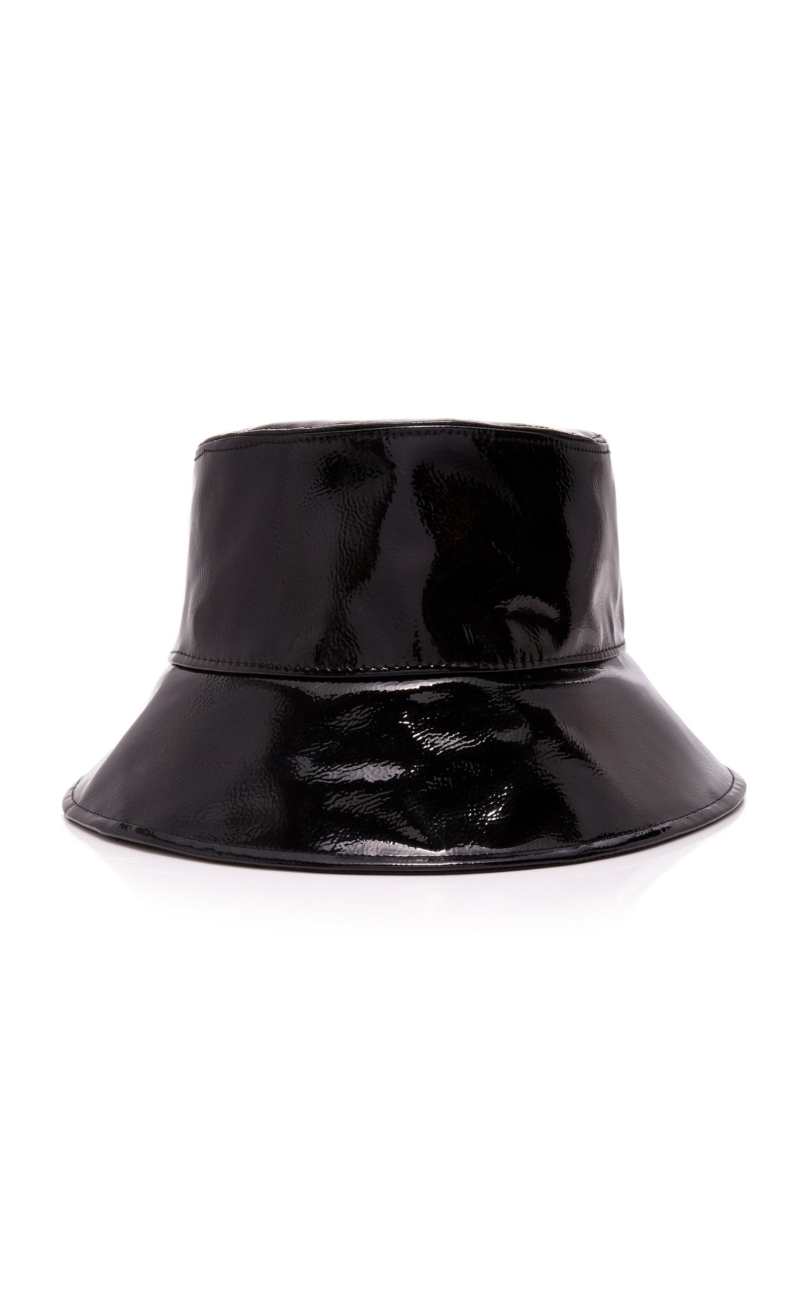 black pvc bucket hat