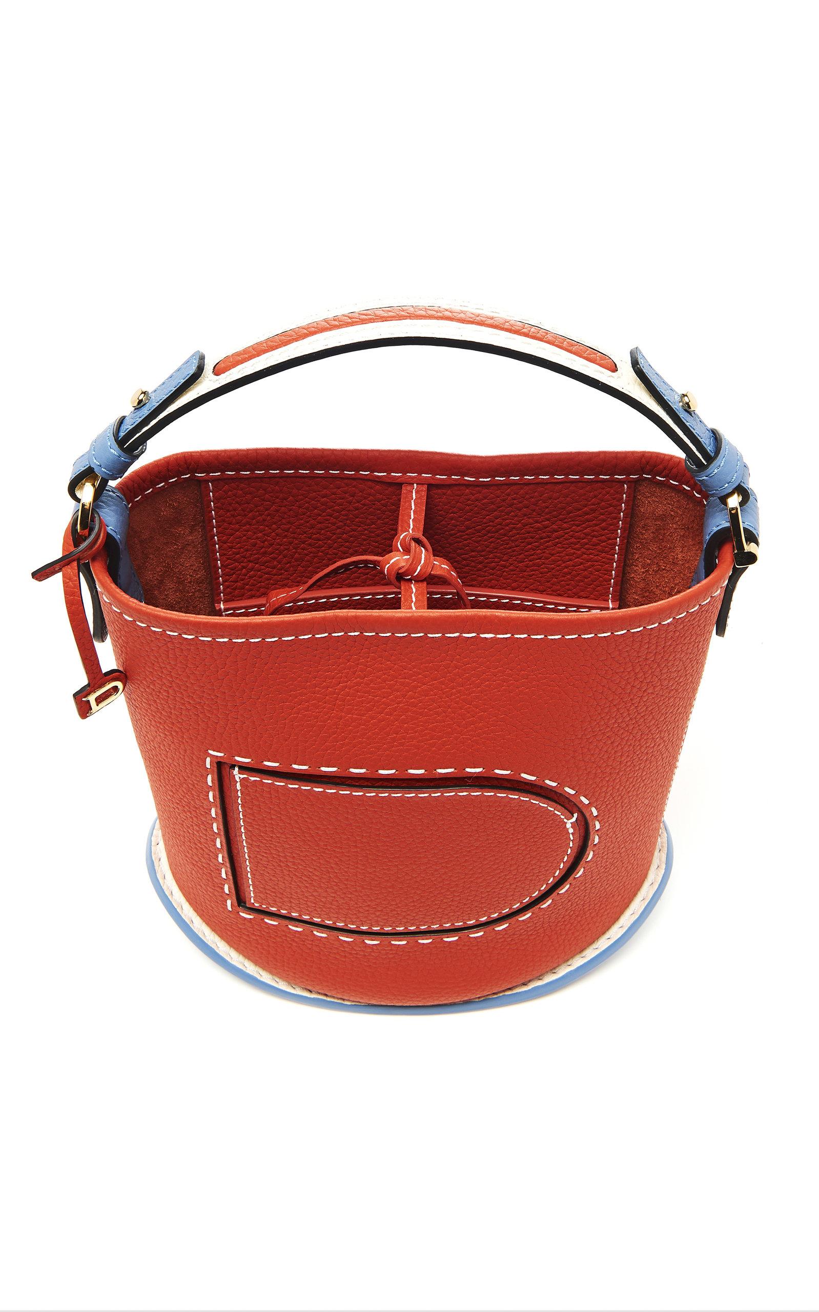 Delvaux Pin Mini Bucket Taurillon Soft Surpiqué Leather Top Handle 