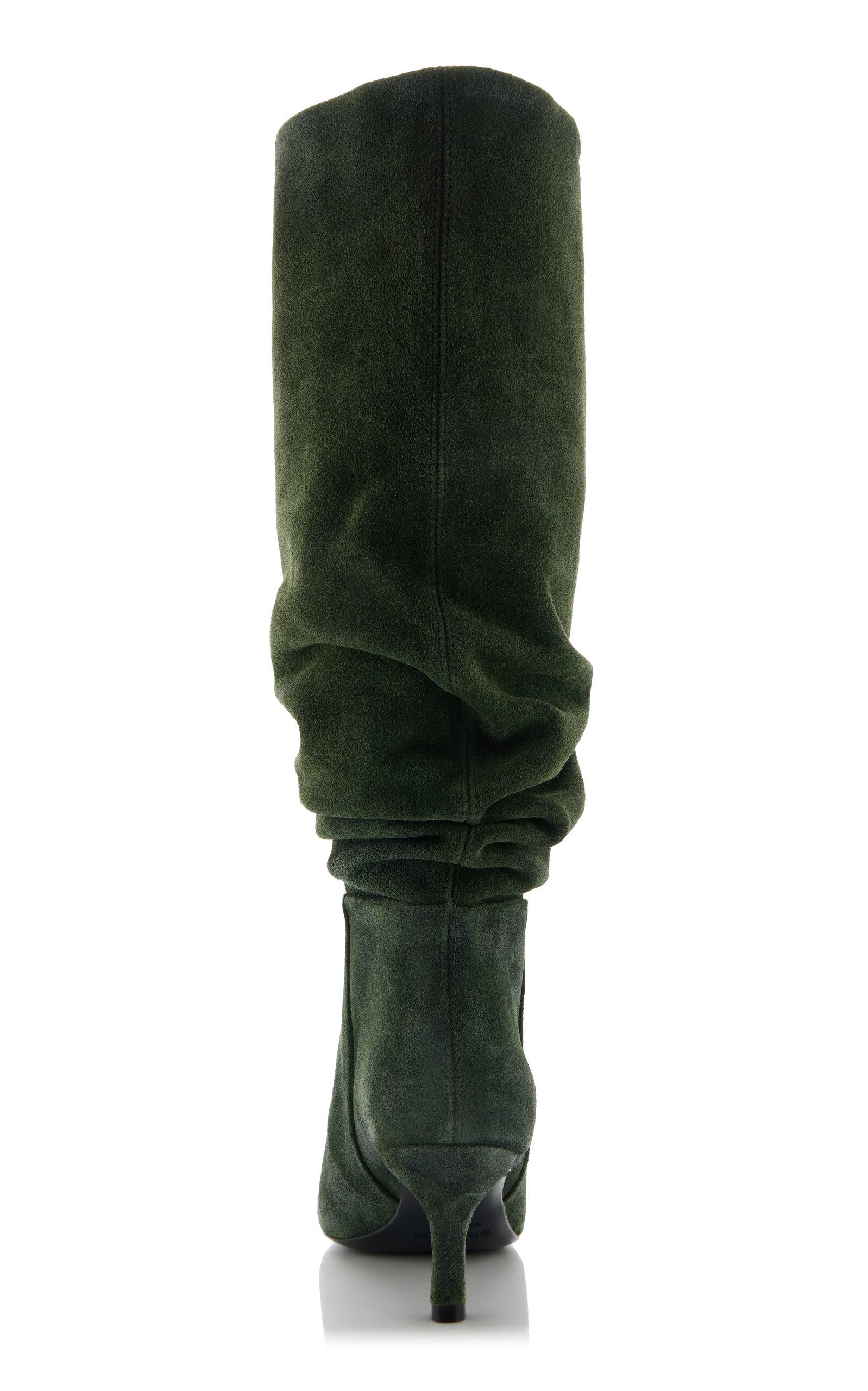 Green slouch boots best sale