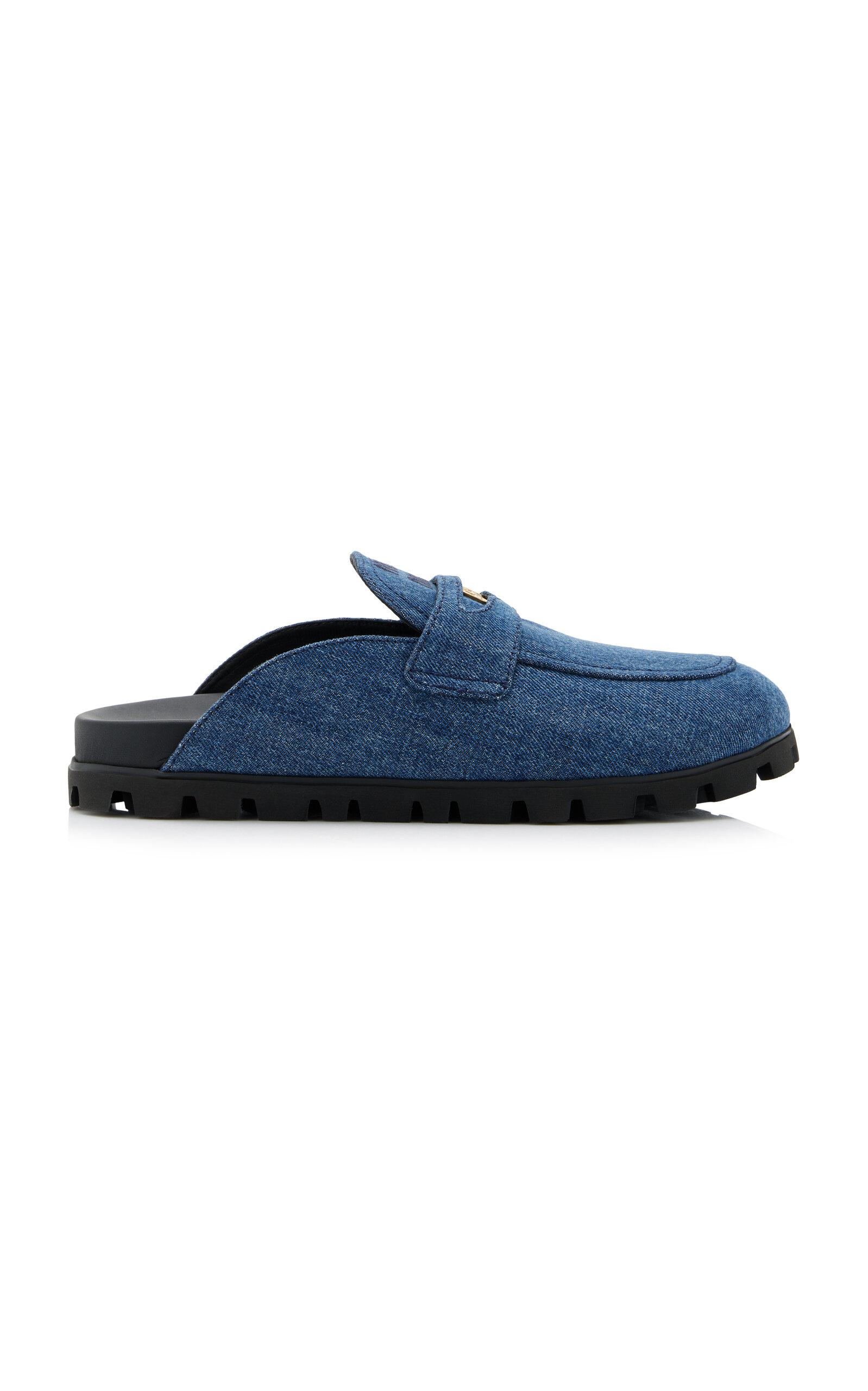 Miu Miu penny-detail denim mules - Blue