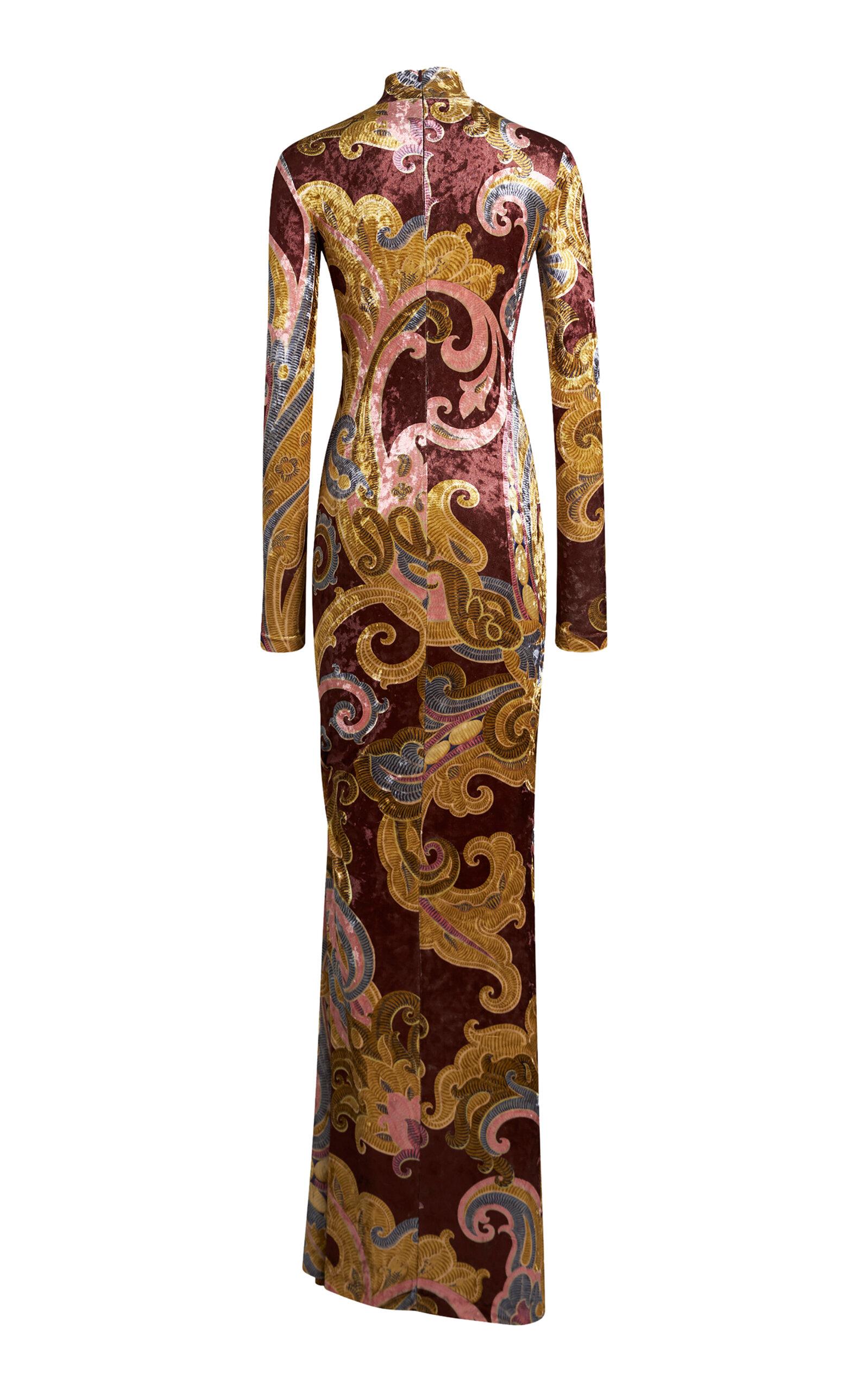 Etro Crushed Velvet Maxi Dress | Lyst