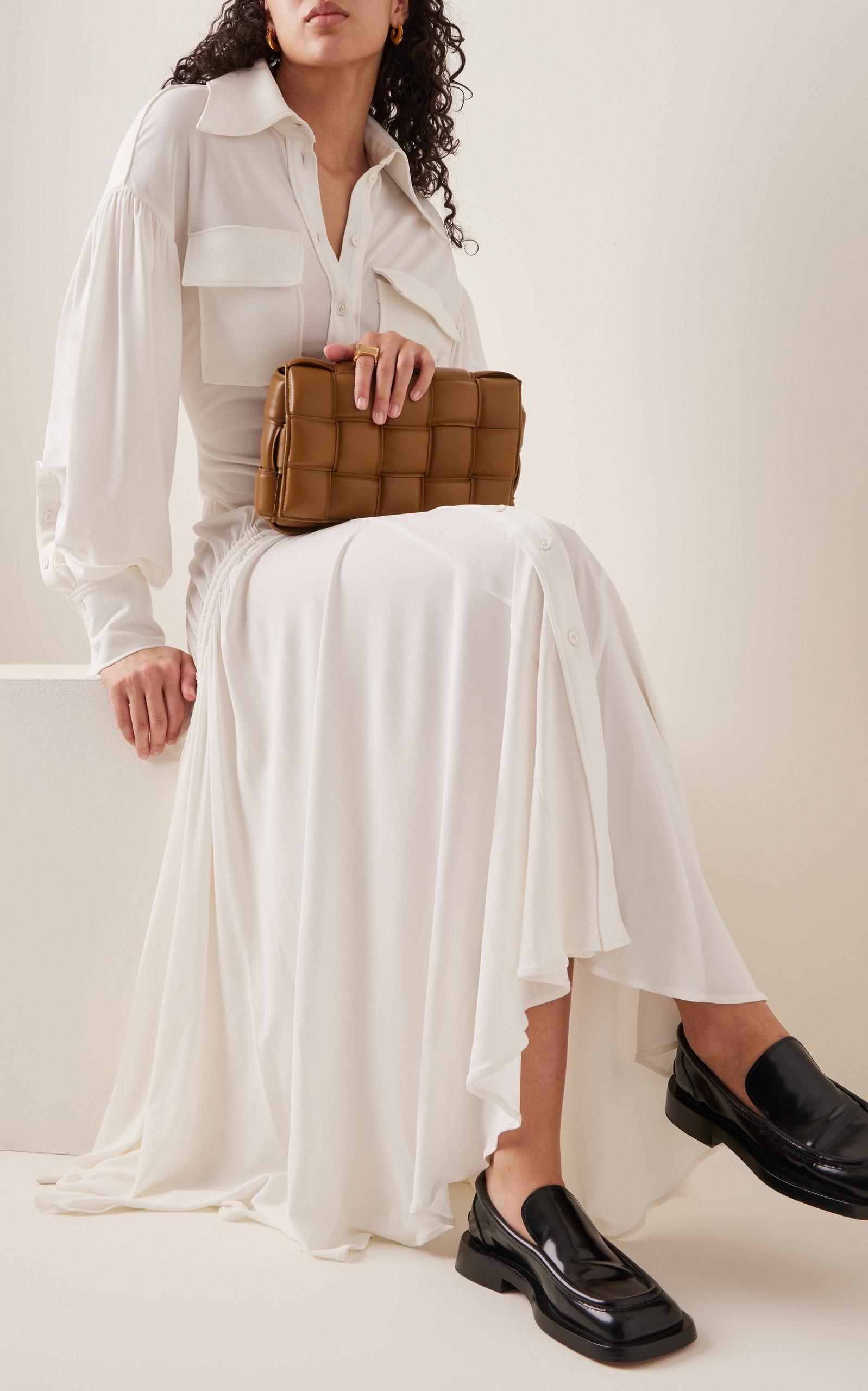 Proenza Schouler Drawstring-detailed Jersey Maxi Shirt Dress in White | Lyst