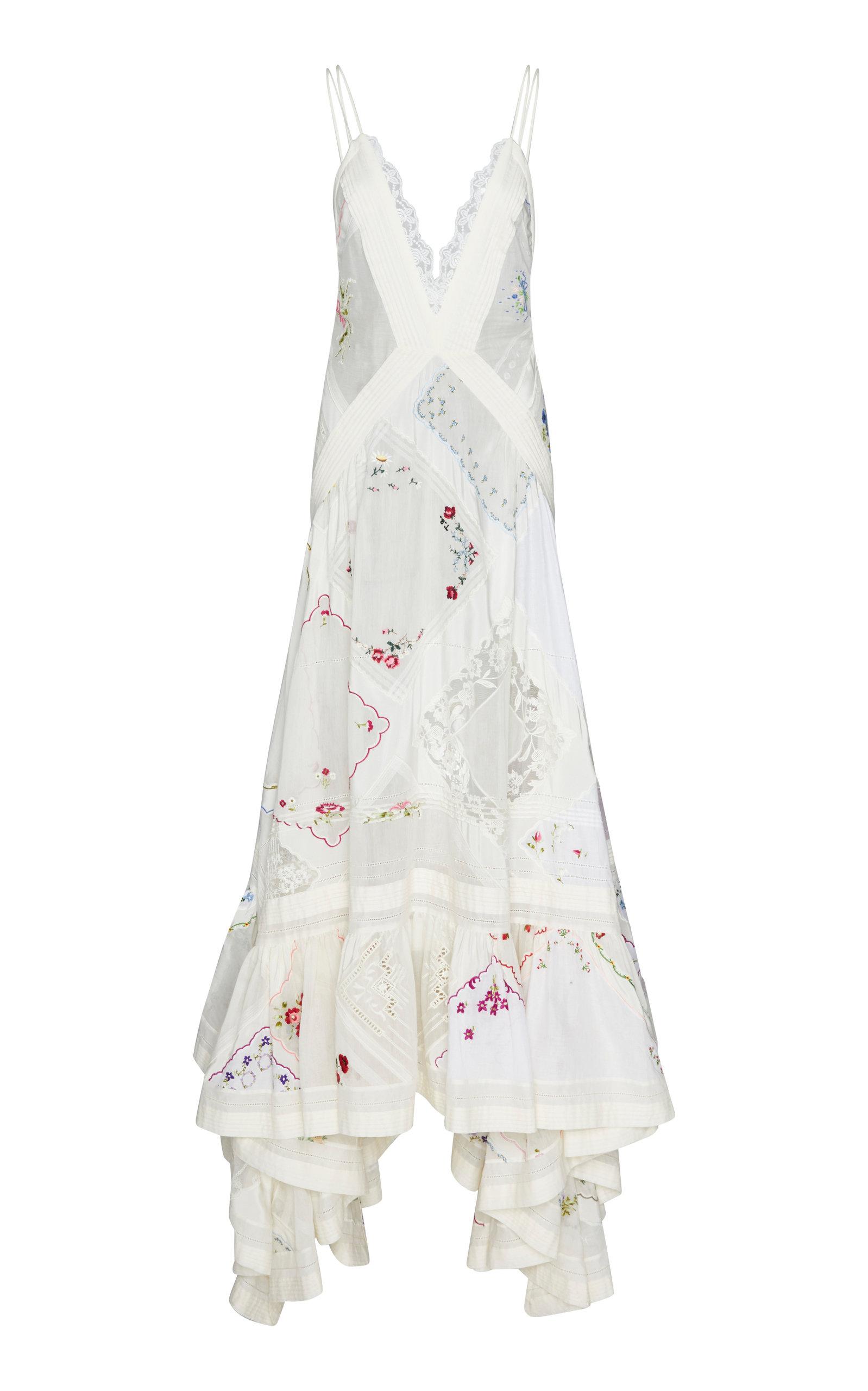 Tory Burch Cotton Handkerchief Embroidered Gown in White Lyst