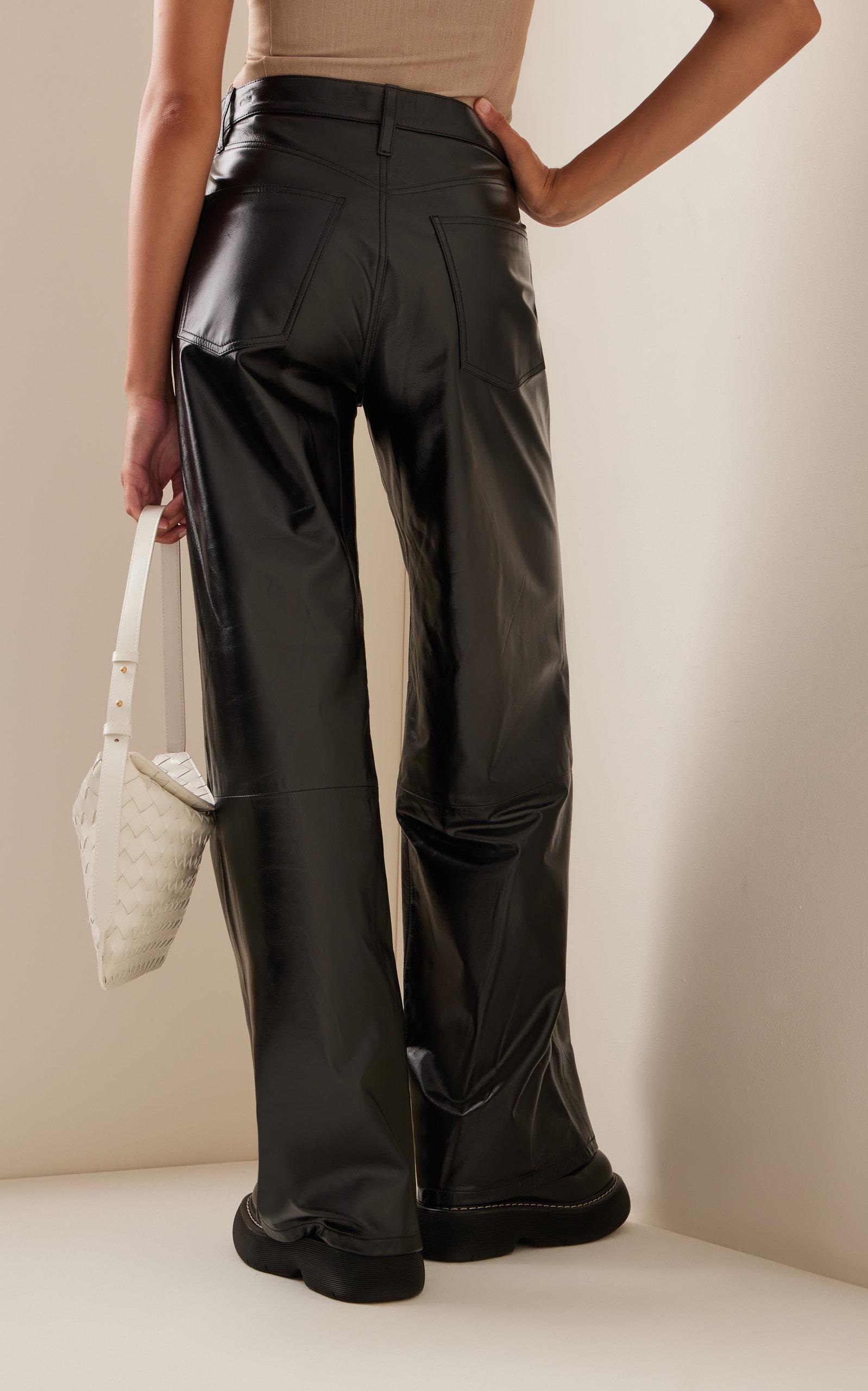 Citizens of Humanity Annina Patent Leather Wide-leg Pants in Black