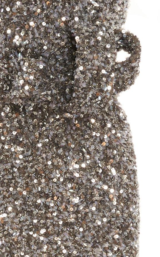 Rachel Gilbert Kristie One shoulder Sequin Gown in Metallic Lyst Australia