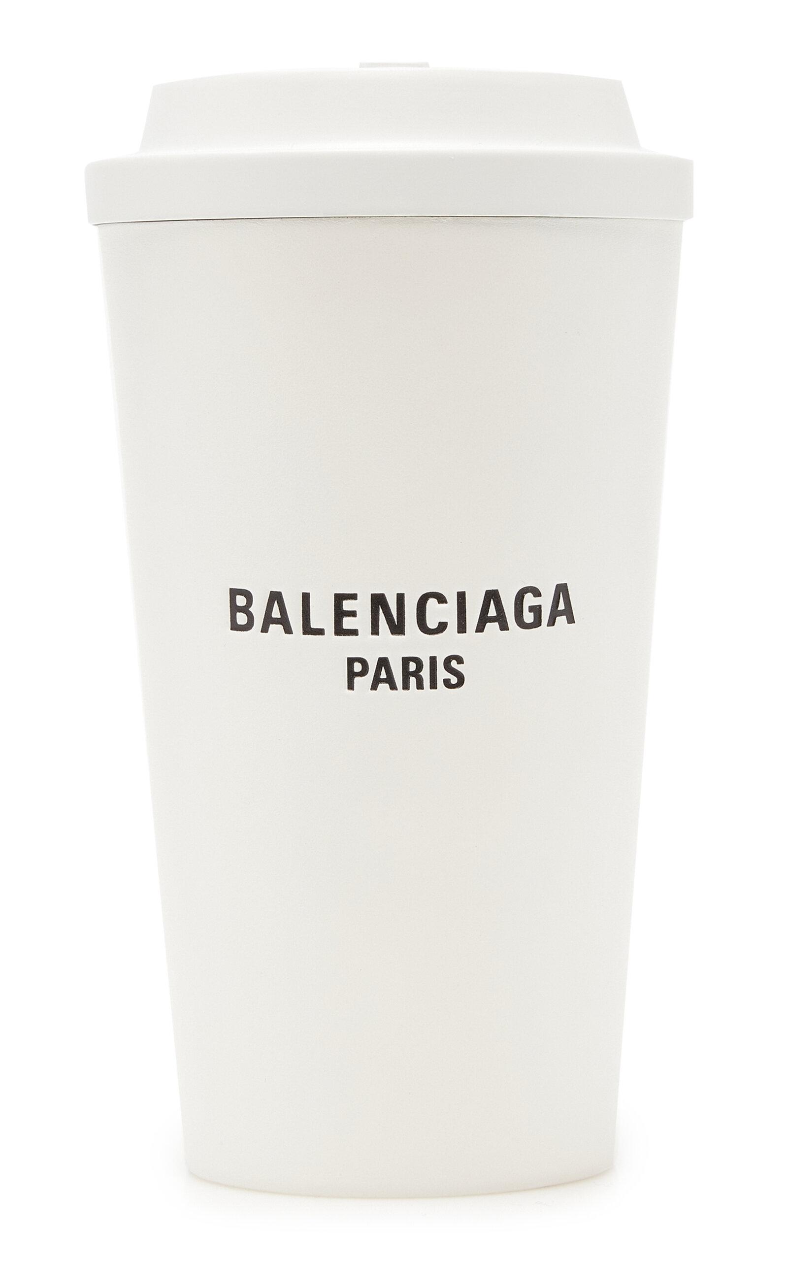 Balenciaga 9am Leather Cup Clutch in White | Lyst