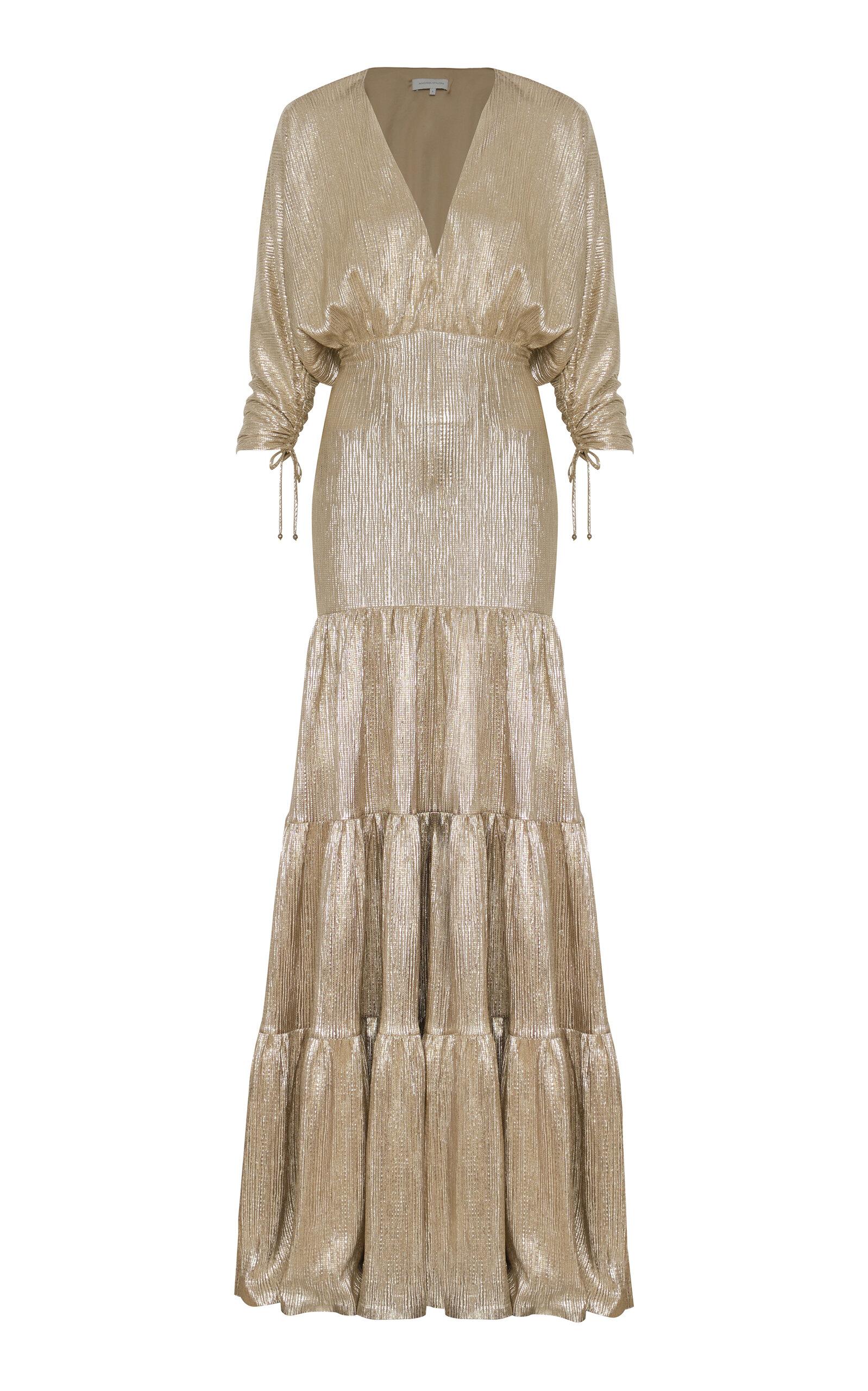 chinese dress ladies Milly Oria Pleated Lame Dress main image 1
