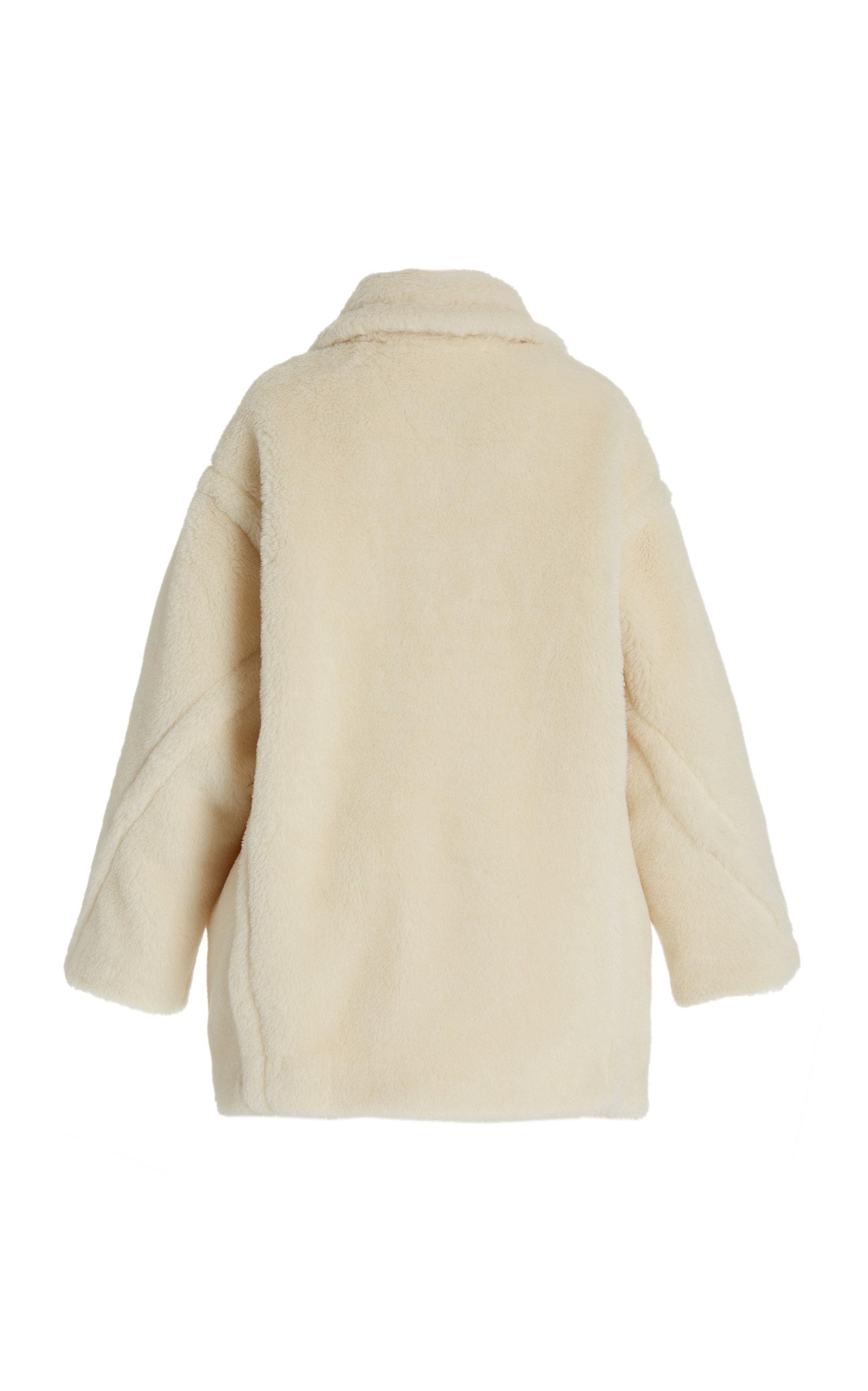 Max Mara Viale Alpaca, Wool, And Silk Teddy Coat in White | Lyst