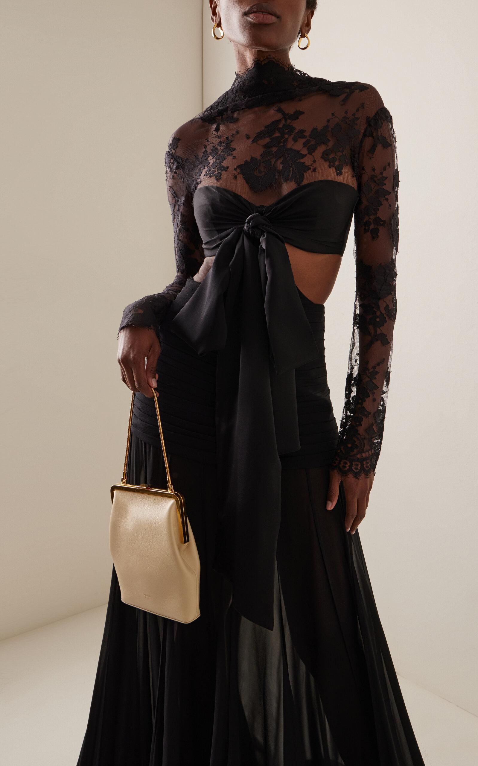 【Zimmermann】ILLUSTRATION FLOUNCE GOWN レース シルクガウン Zimmermann Illustration Flounce Bow-Detailed Cutout Lace