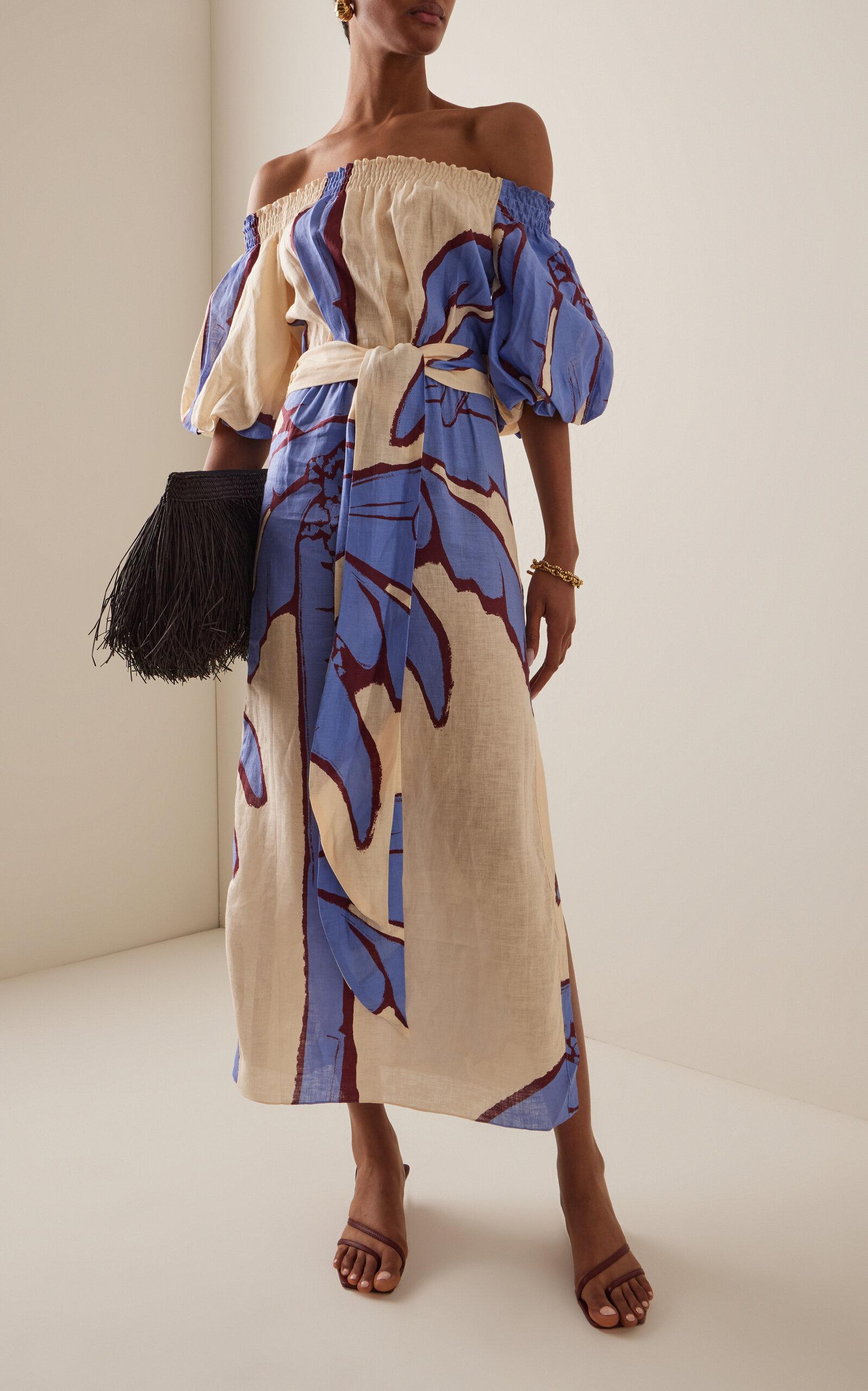 johanna ortiz off the shoulder dresses Johanna Ortiz Harbor Hues Ankle Dress