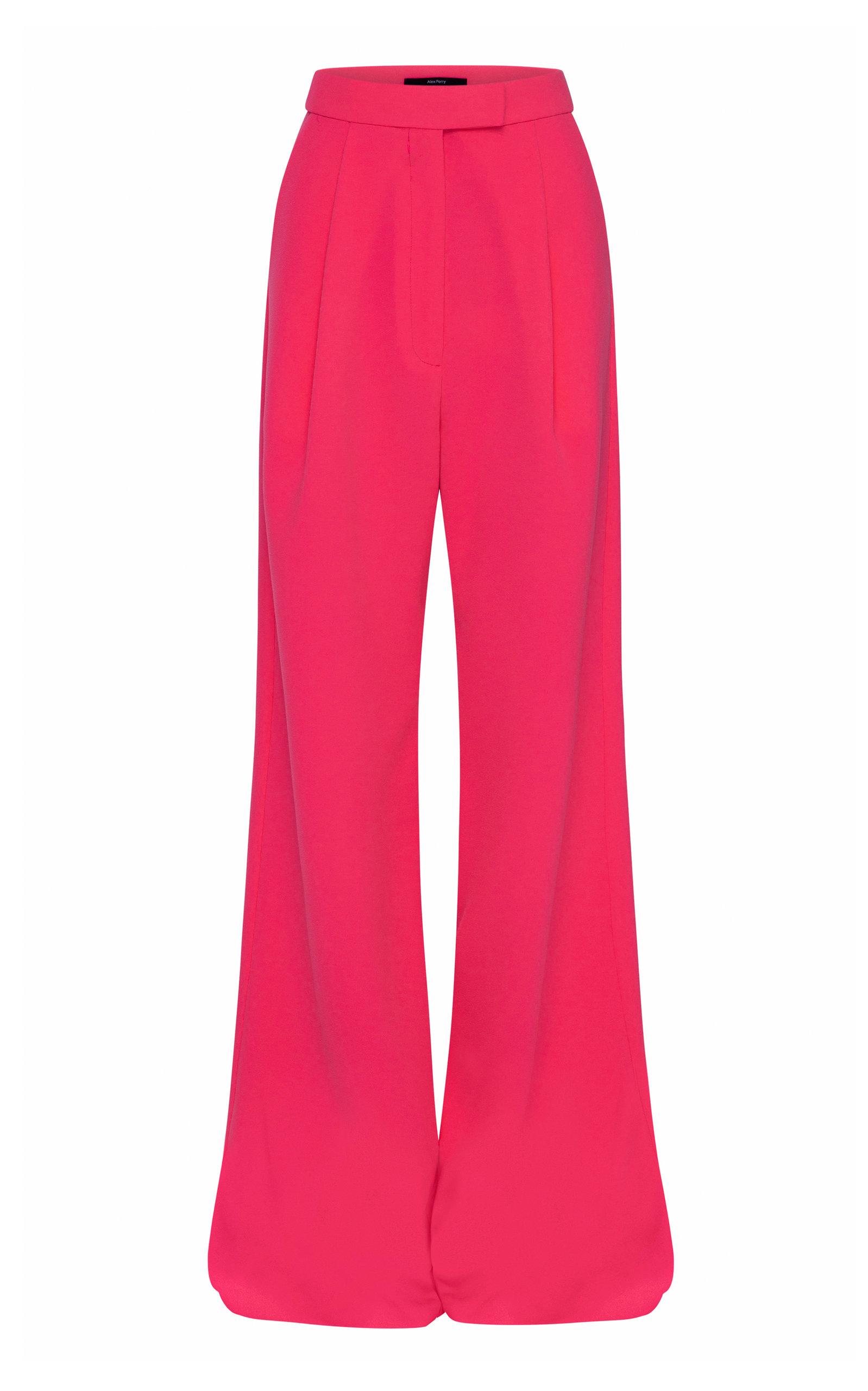 Alex Perry Hale Stretch Crepe Wide-leg Pants in Pink | Lyst