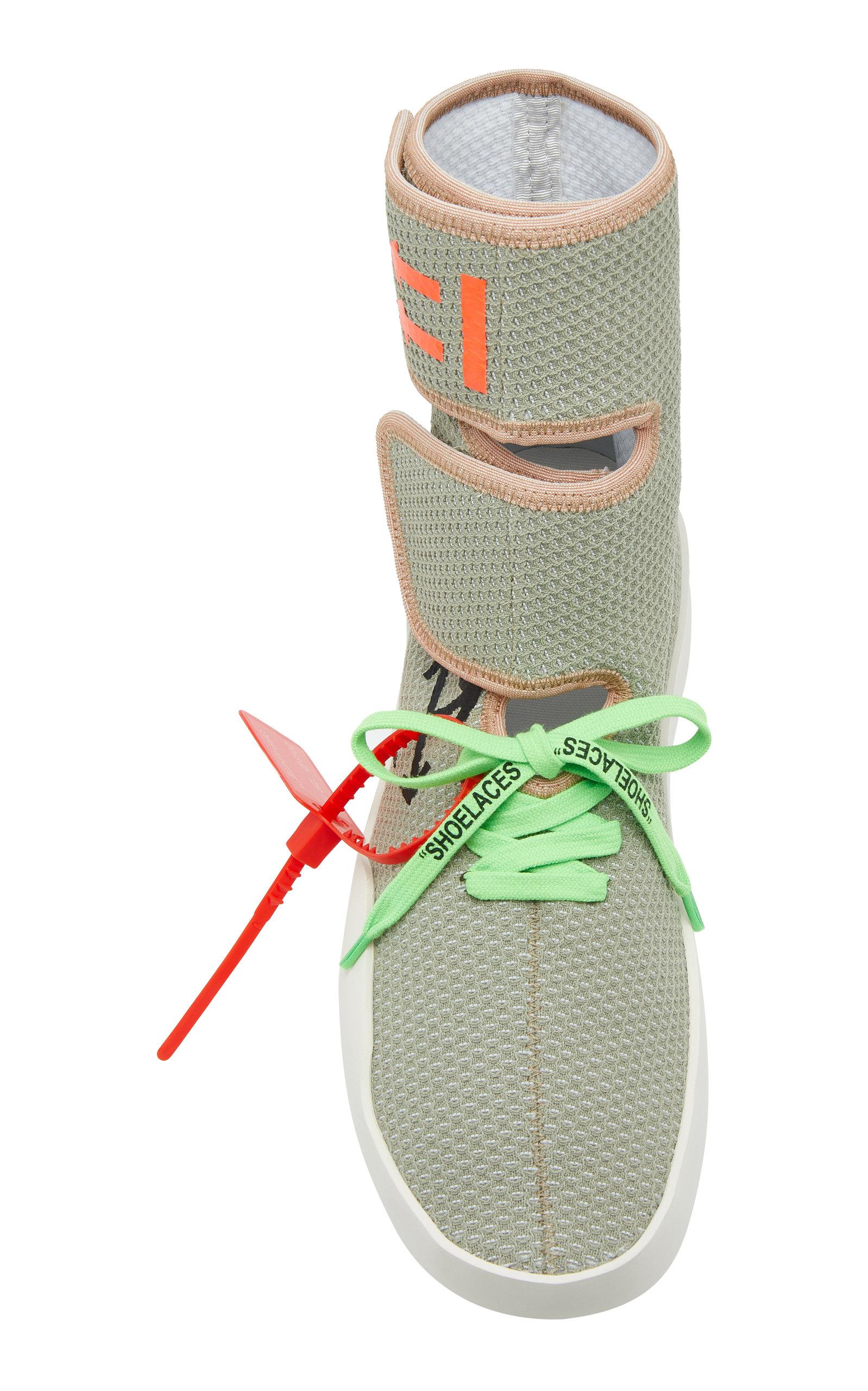 $795 OFF-WHITE c/o VIRGIL ABLOH Moto Wrap High Top Knit Sneakers