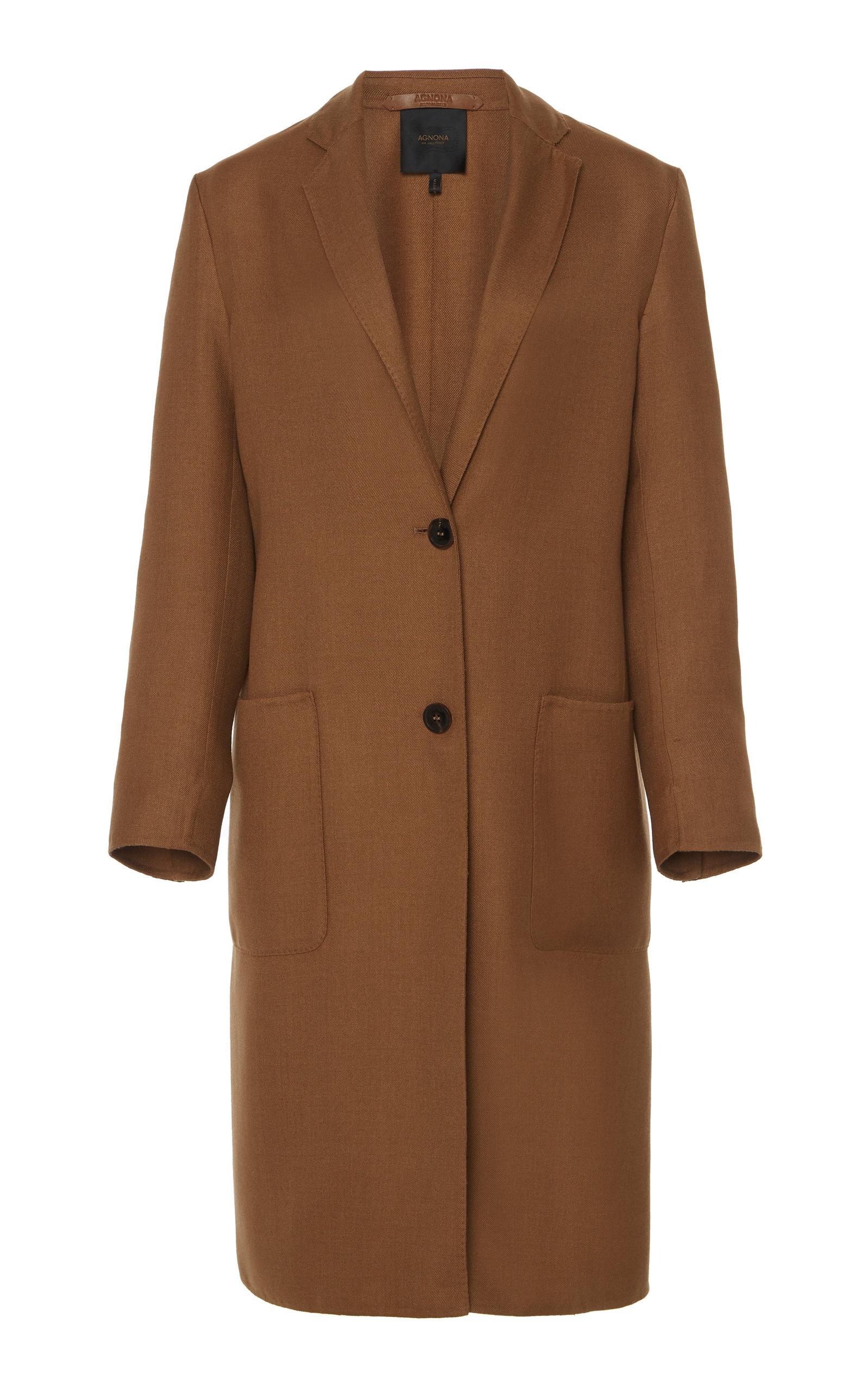 Agnona Eternals Cashmere Silk Overcoat in Brown - Lyst