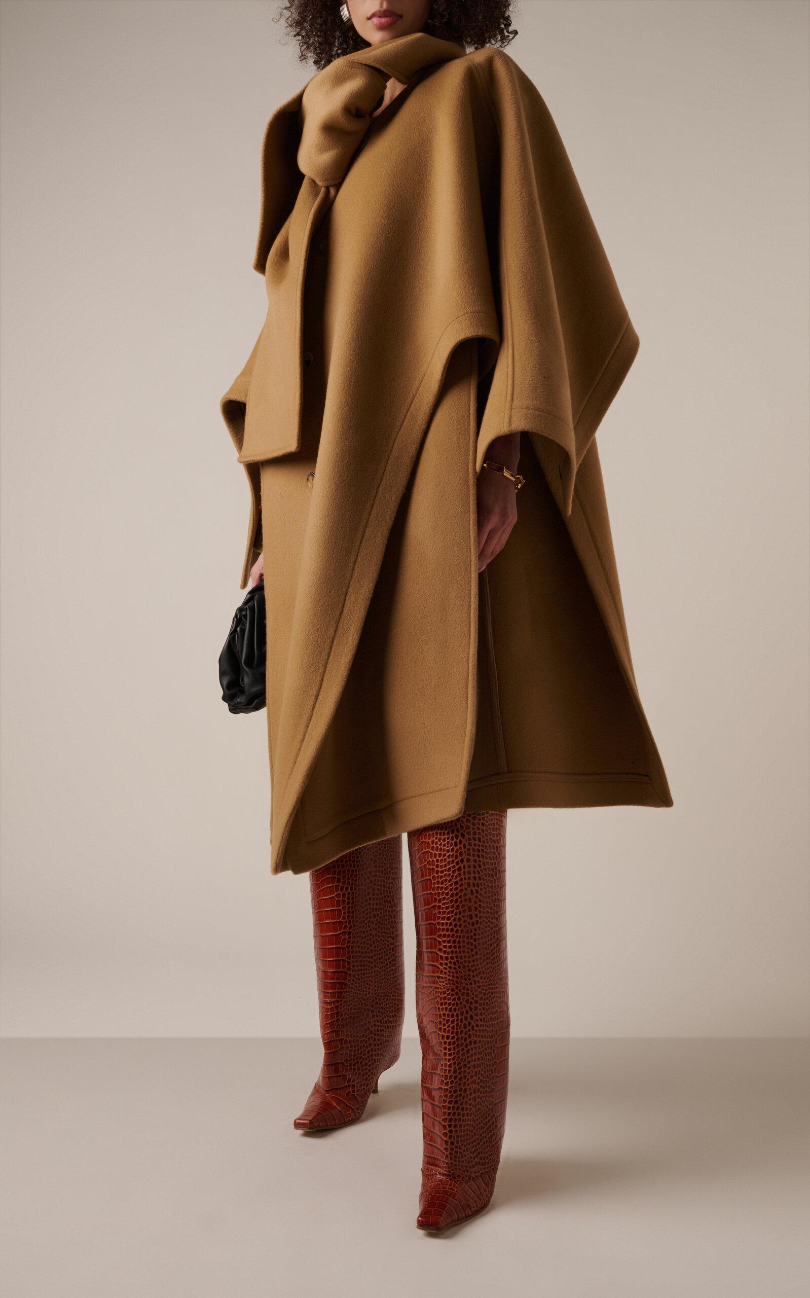 Poncho wool coat discount