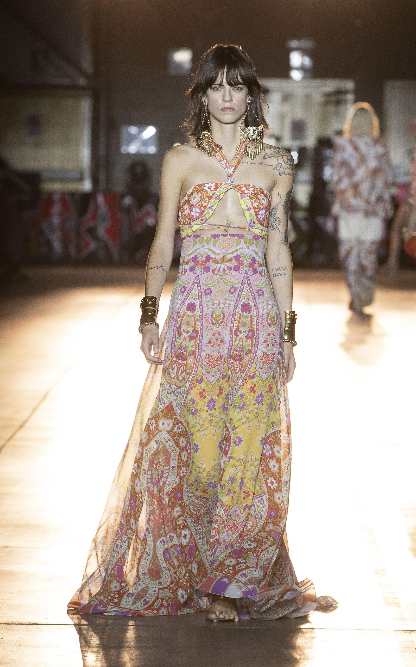 Etro Cutout Printed Silk Halter Gown | Lyst Etro Cutout Printed Silk Halter Gown | Lyst